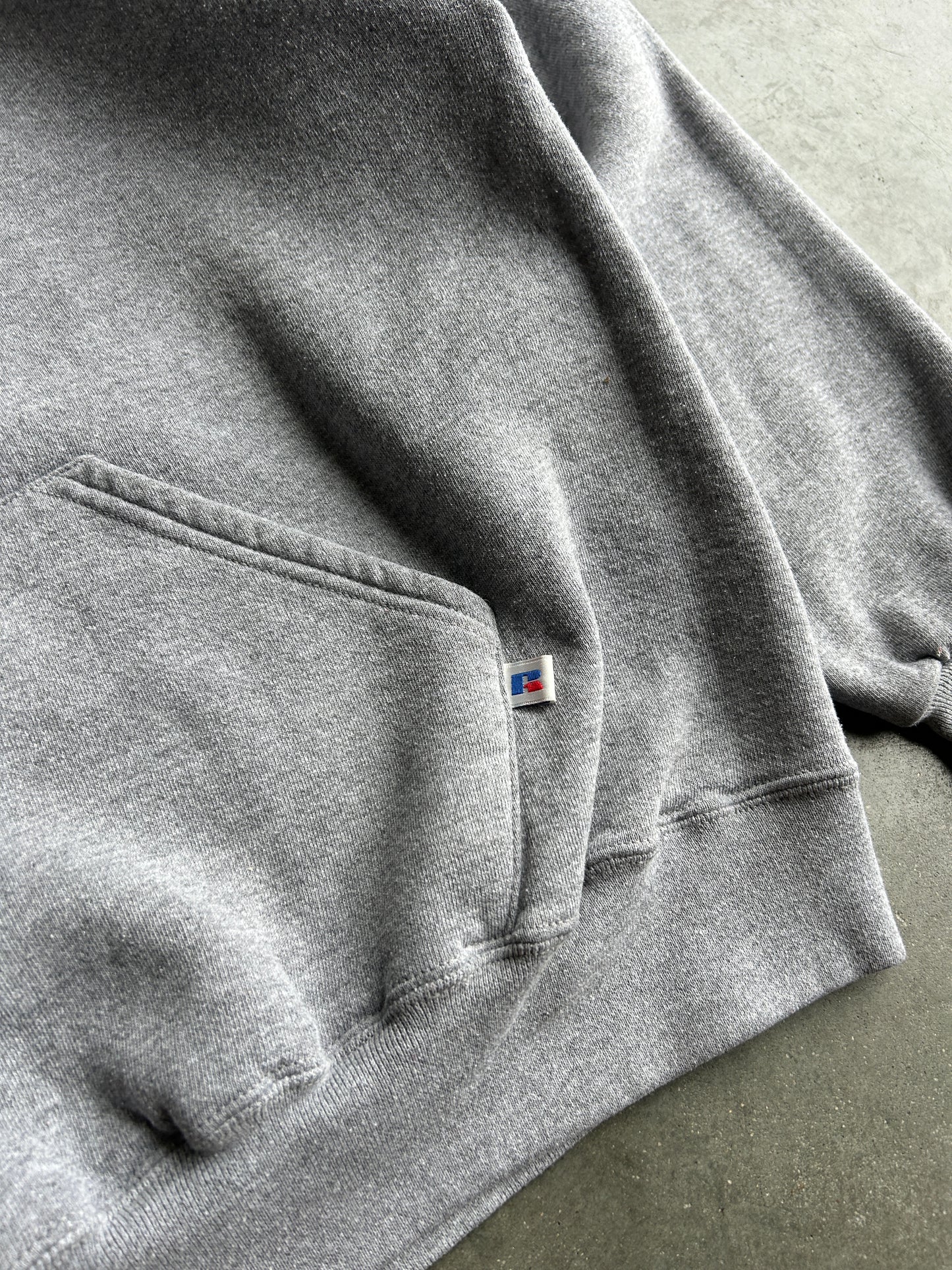 Vintage Russell Grey Blank Hoodie (L)