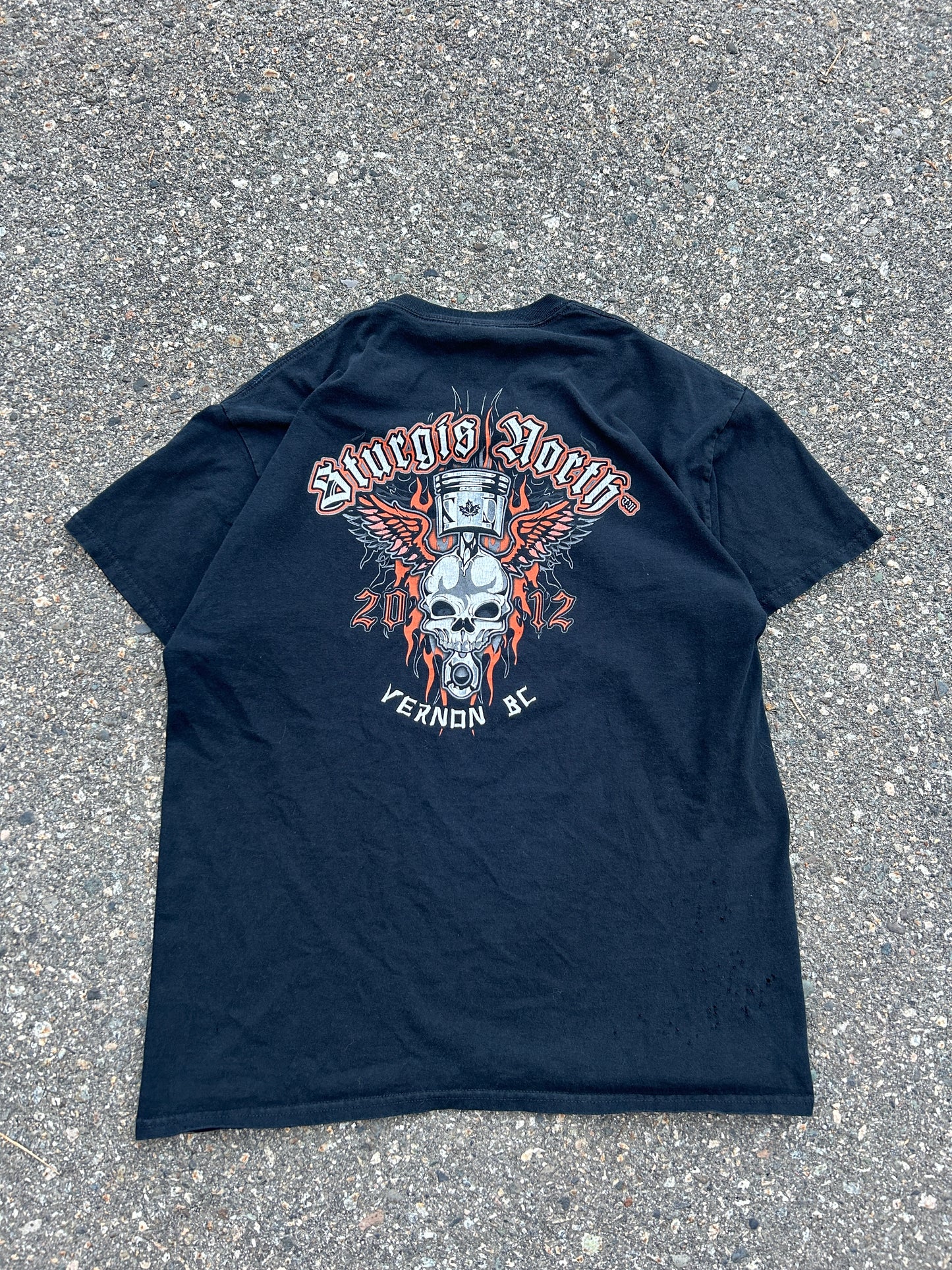 2012 Sturgis Vernon Piston Skull Tee (L)