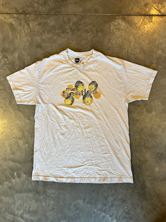 Vintage 2005 Distressed Beatles Cartoon-Head Tee (L)
