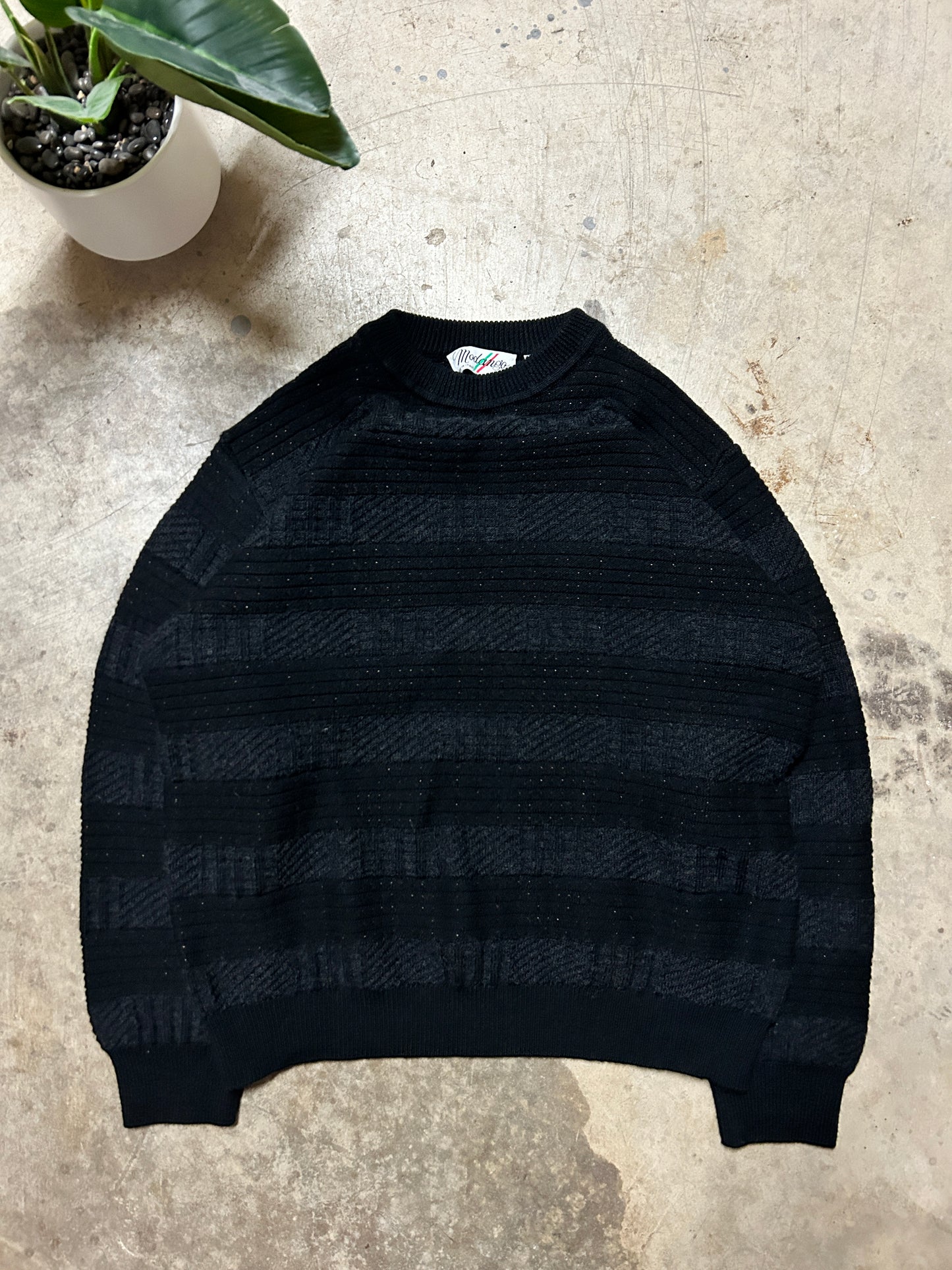 Vintage Mondango Black Striped Knit (fits M)