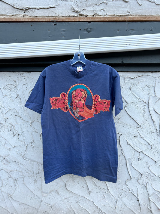 Vintage Single Stitch Cowboy Boot Tee (M)