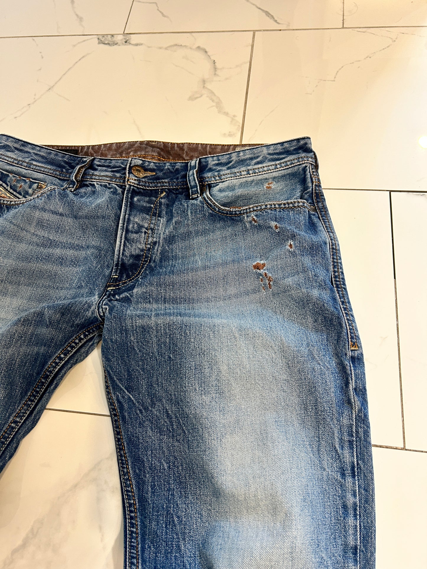 Vintage Diesel Brown Distressing Jeans (33x30)