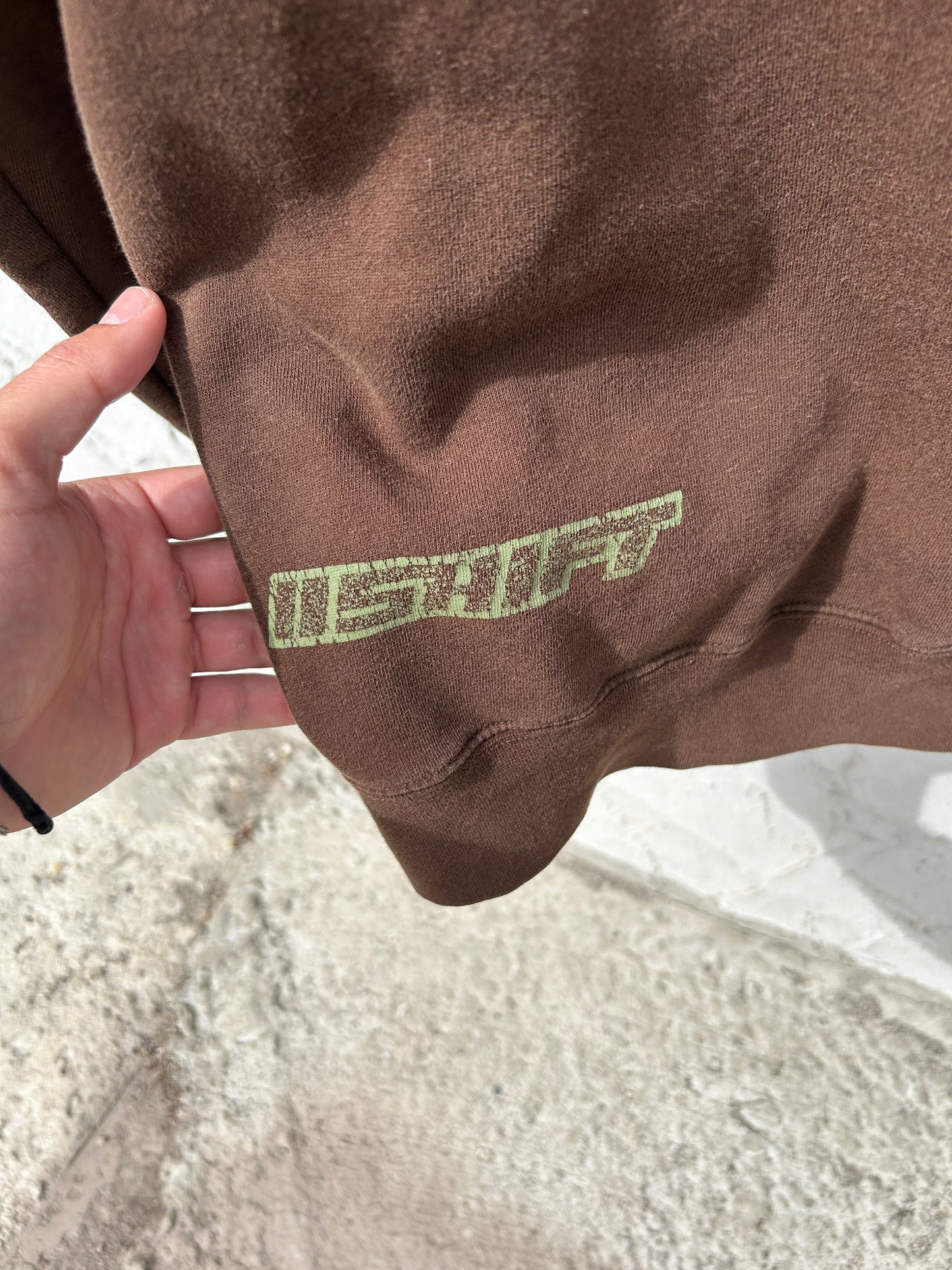 Y2K Brown Shift Zip Hoodie (L)
