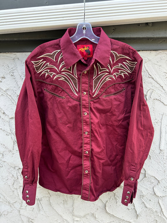 Vintage Tribal Y2K Style Western Shirt (L)