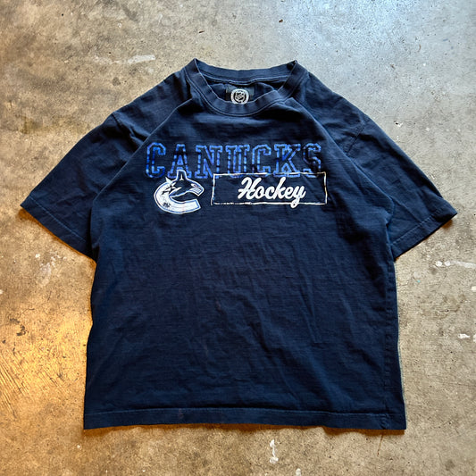 Navy Canucks Hockey Tee (L)