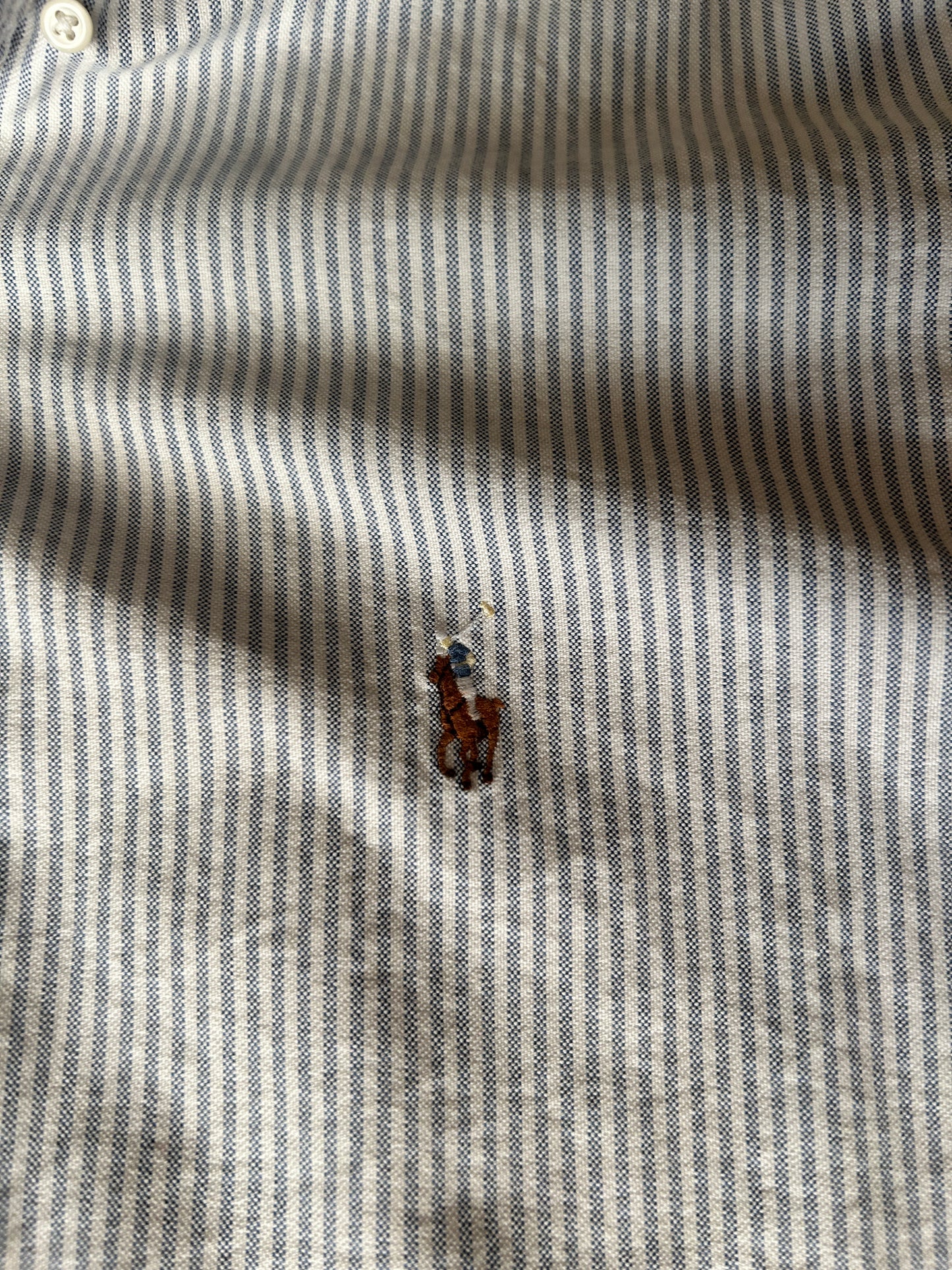 Vintage Cropped Polo Ralph Lauren Striped Button Up (L)