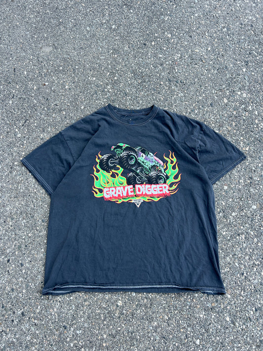 New School Grave Digger Contrast Stitch Tee (XL)