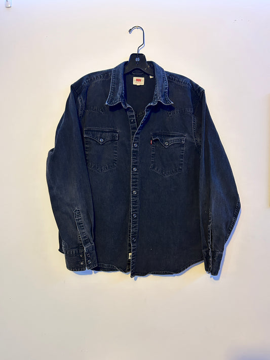 Faded Levi’s Snap Button Denim Shirt (XL)