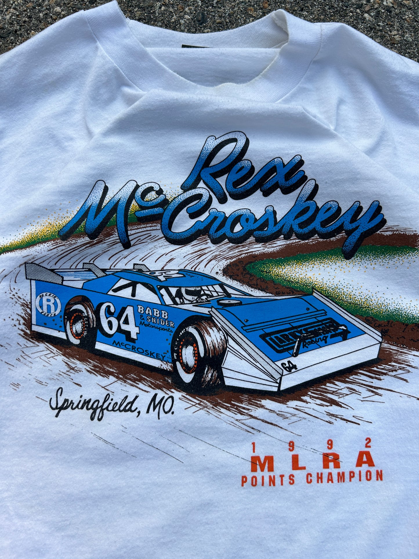 Vintage 1992 Single Stitch Rex McCroskey Racing Tee (XL)