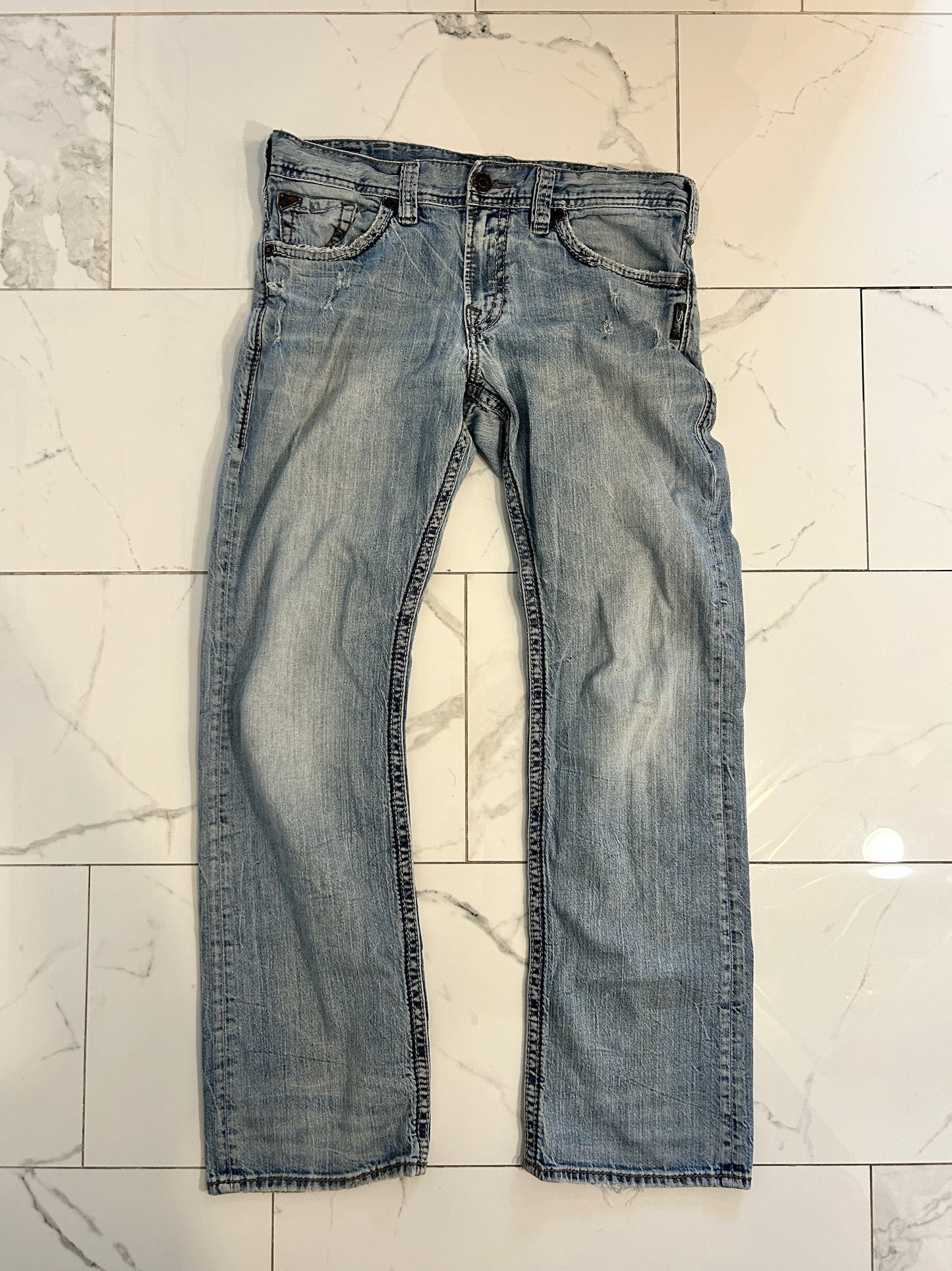 Faded Silver Brand Blue Jeans (34x34)