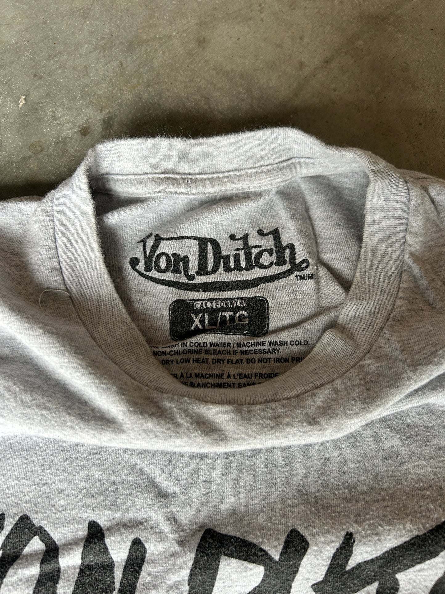 Y2K Grey Von Dutch Tire Tee (XL)