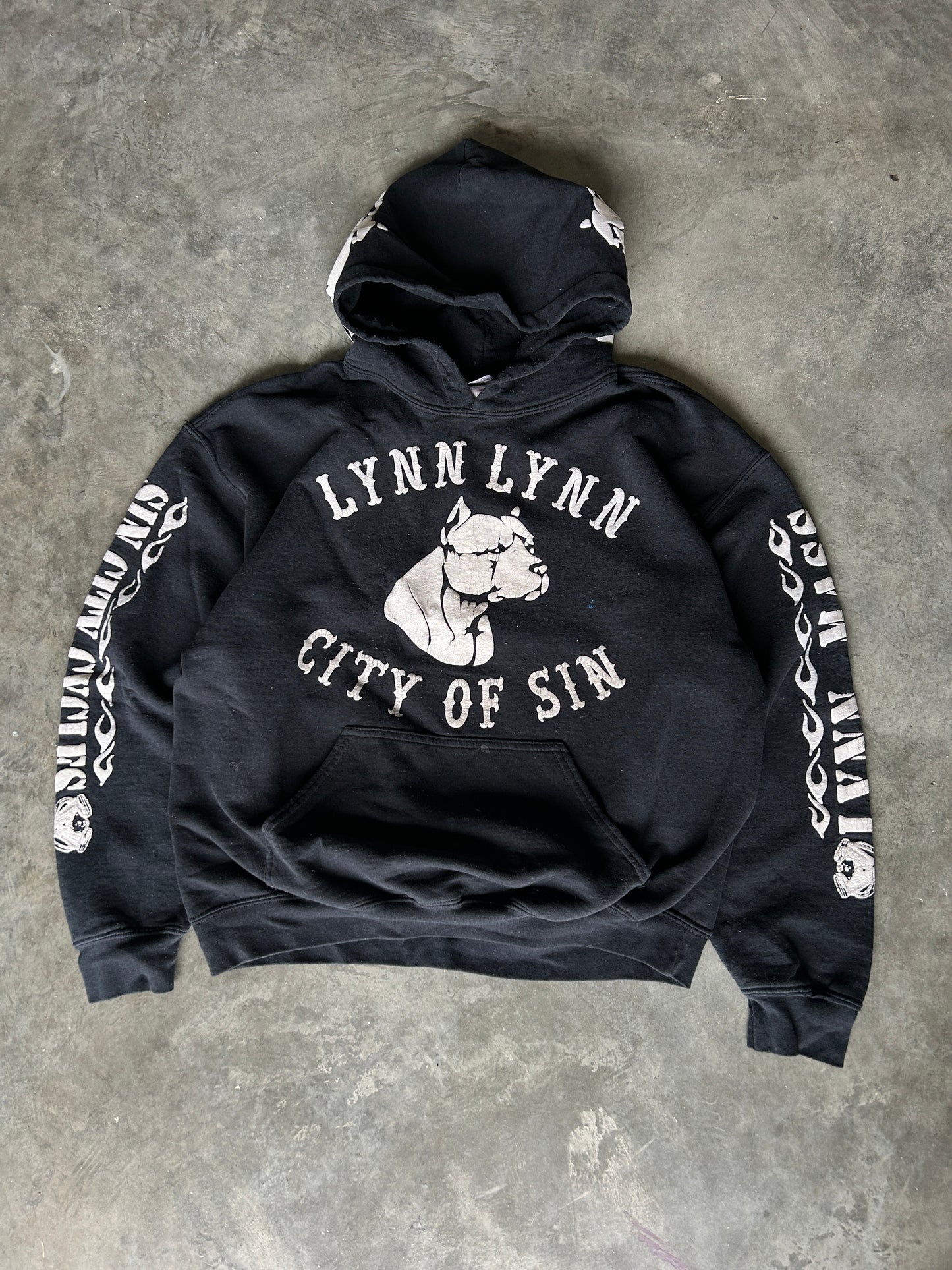 Y2K Pitbull Puffprint Hoodie (L)