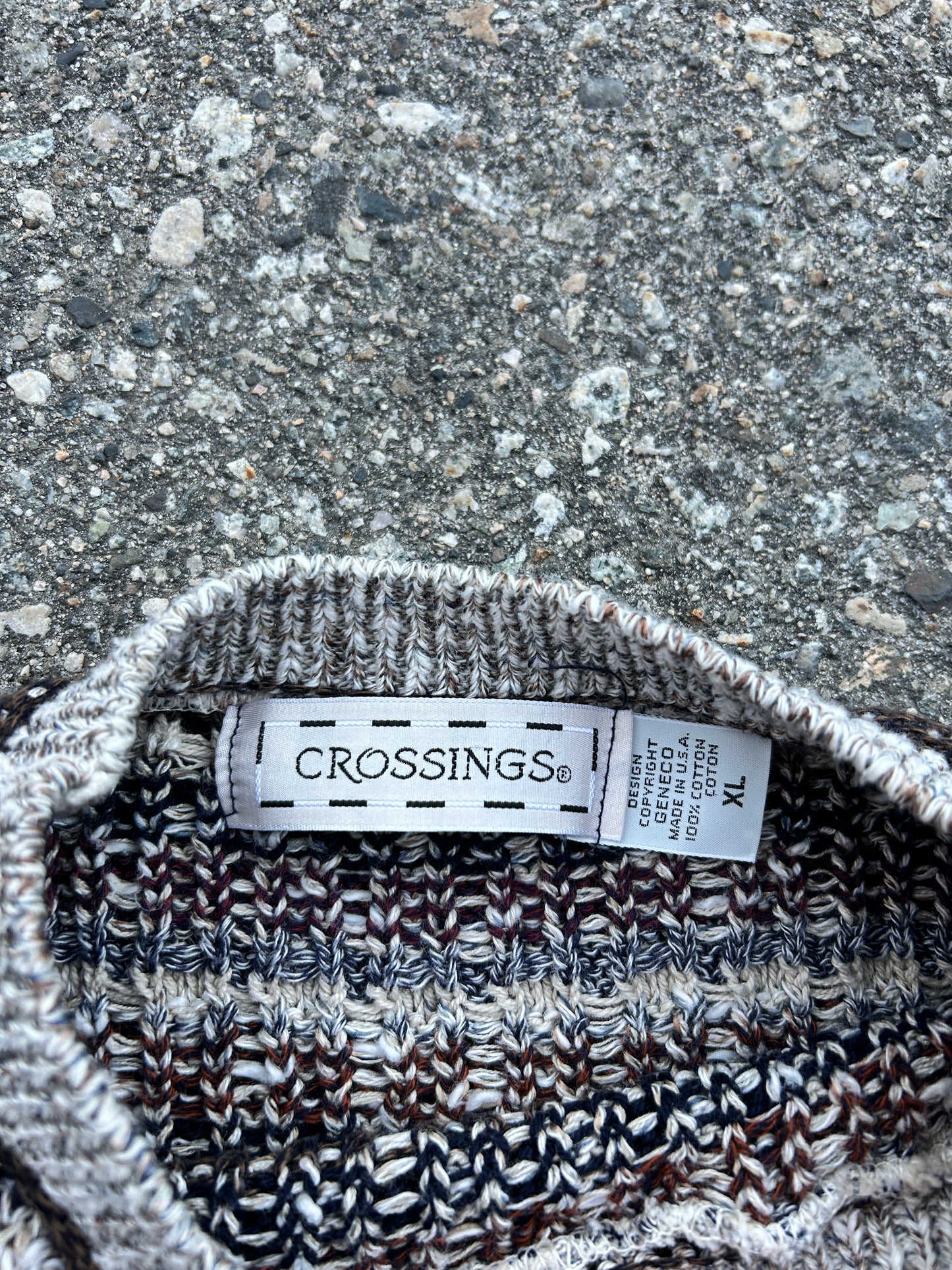 Vintage Crossings Cotton Knit Sweater (XL)