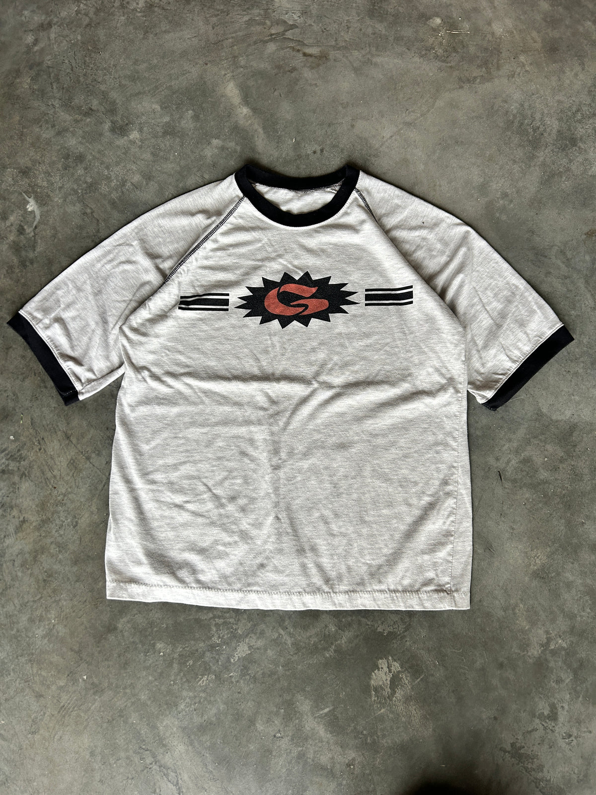 Vintage Grey Ringer Tee (L)