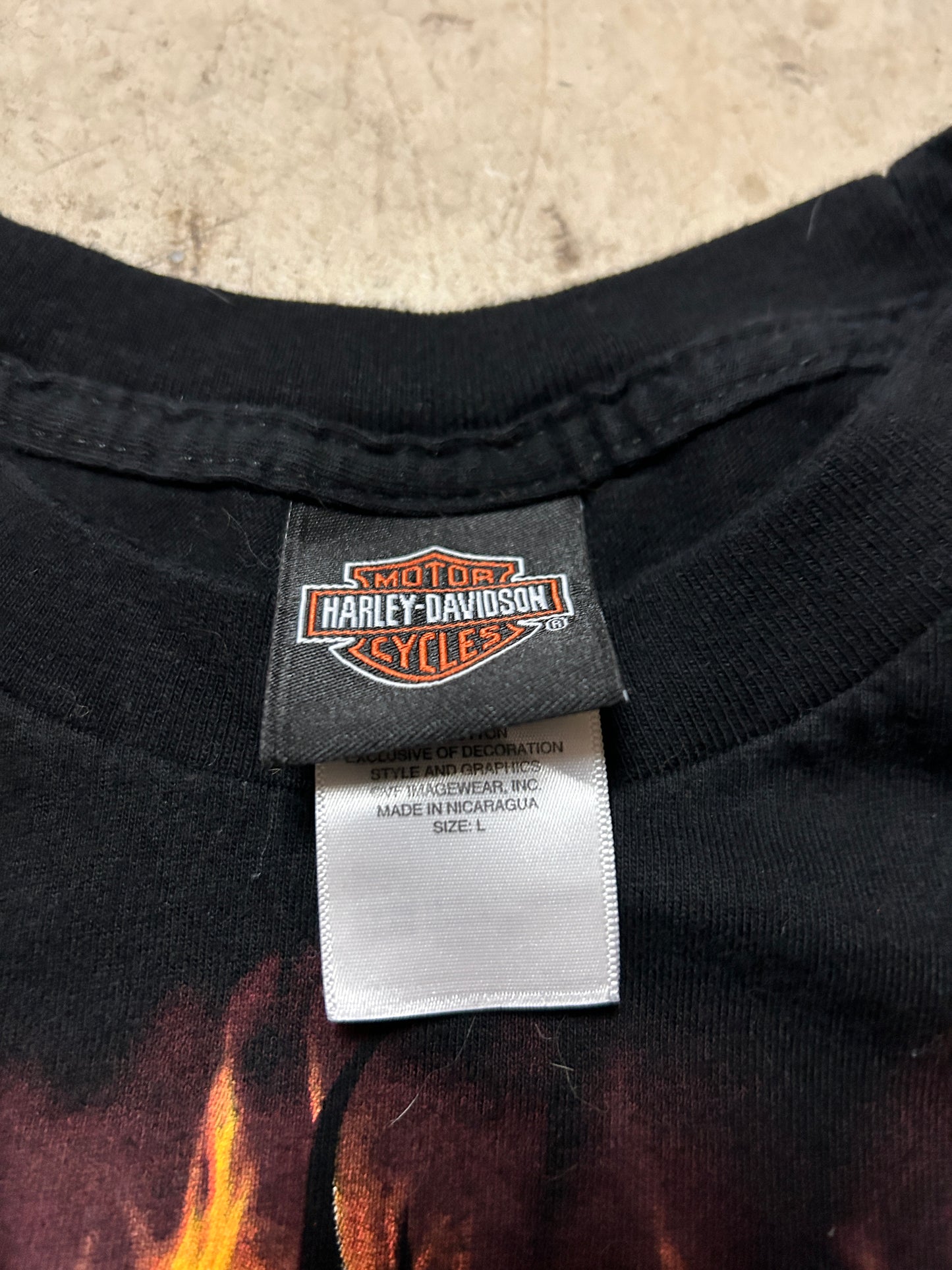 Harley Davidson Flame Spellout Tee (L)