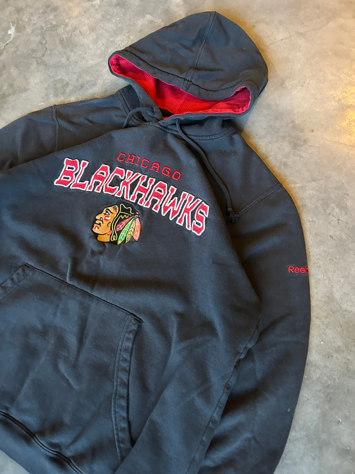 Reebok Chicago Blackhawks Waffle Lined Hoodie (L)
