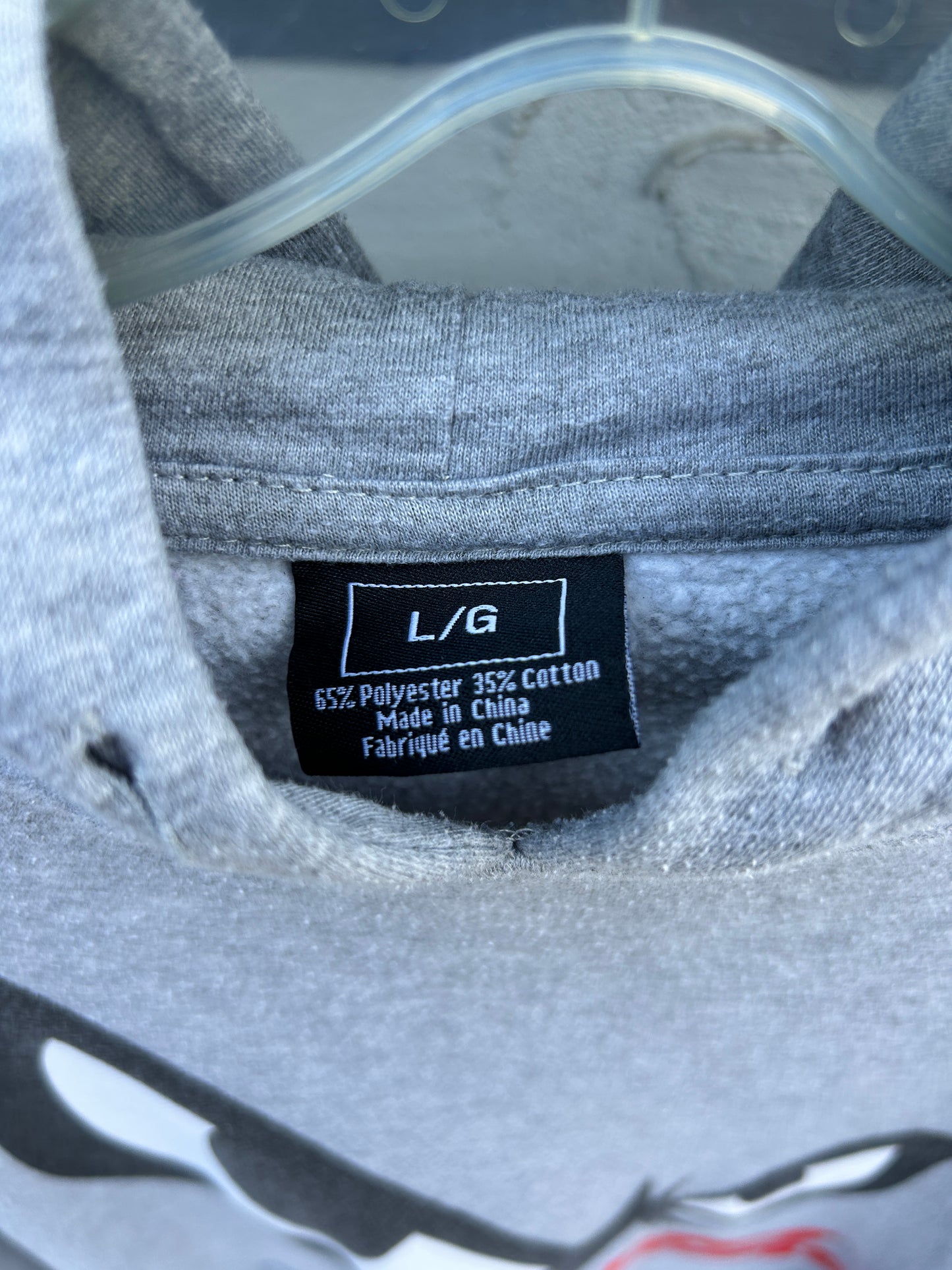 Grey No Fear Eyes Hoodie (L)