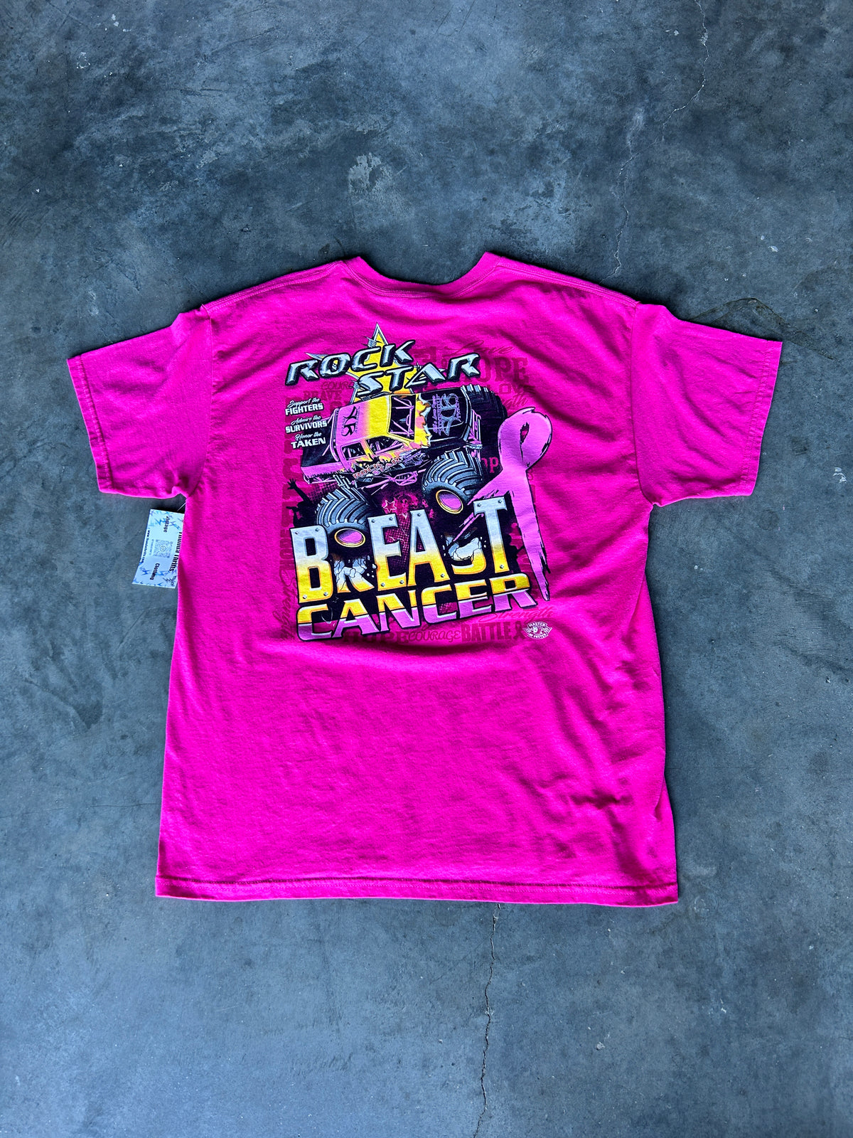 Y2K Rock Star Breast Cancer Awareness Tee (L)