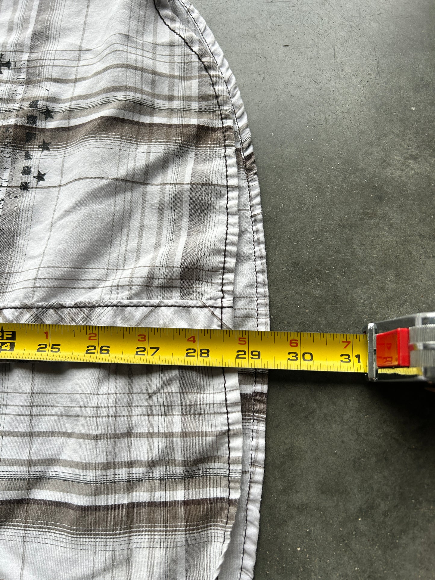 White Y2K Machine Snap Button Up (L)