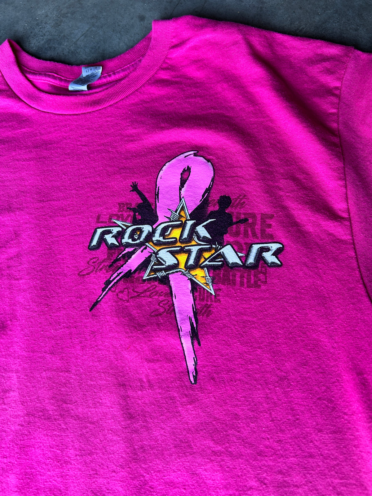 Y2K Rock Star Breast Cancer Awareness Tee (L)