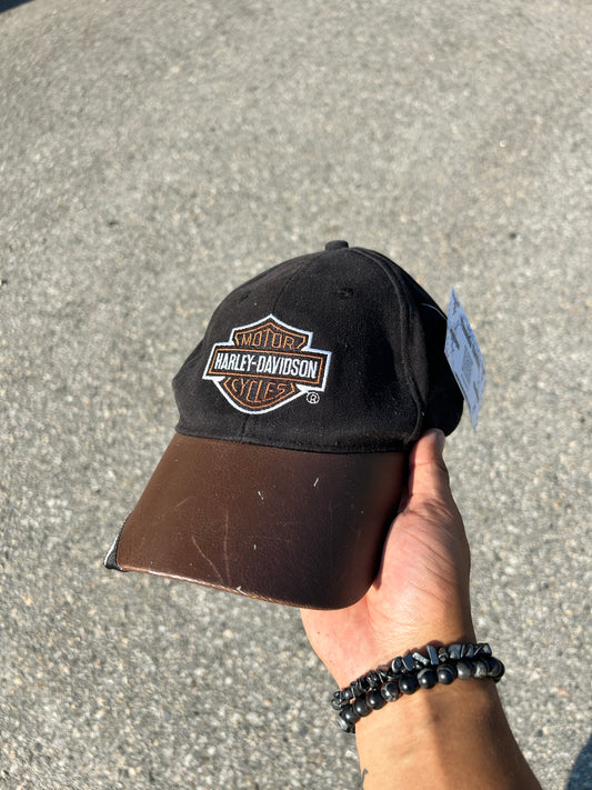 Vintage Leather Brim Harley Maui Hat