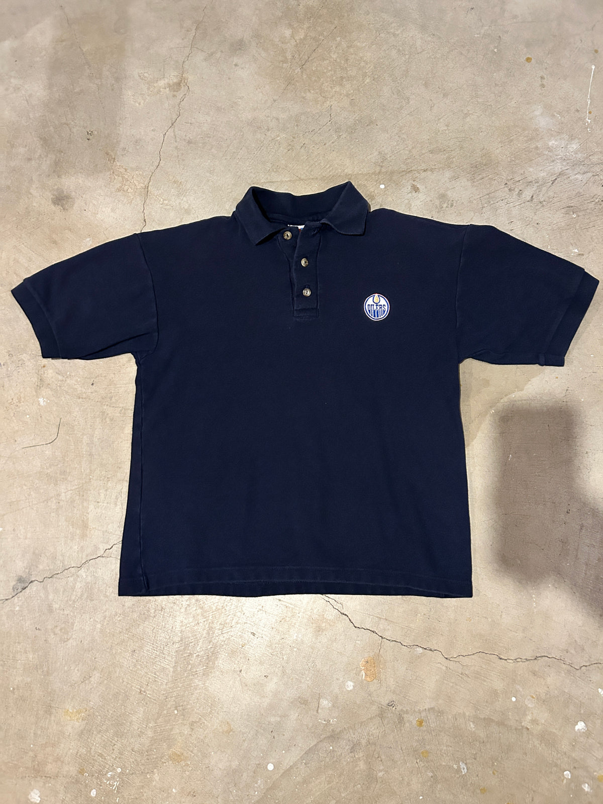 Vintage Edmonton Oilers Bulletin Athletic Polo Shirt (L)