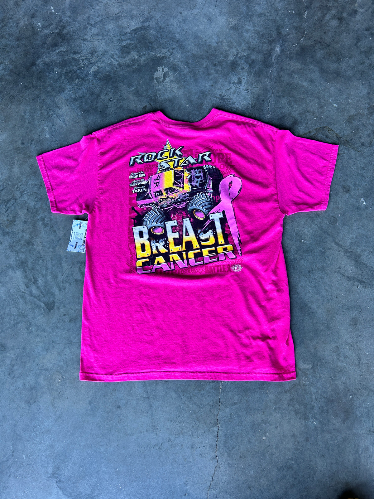 Y2K Rock Star Breast Cancer Awareness Tee (L)