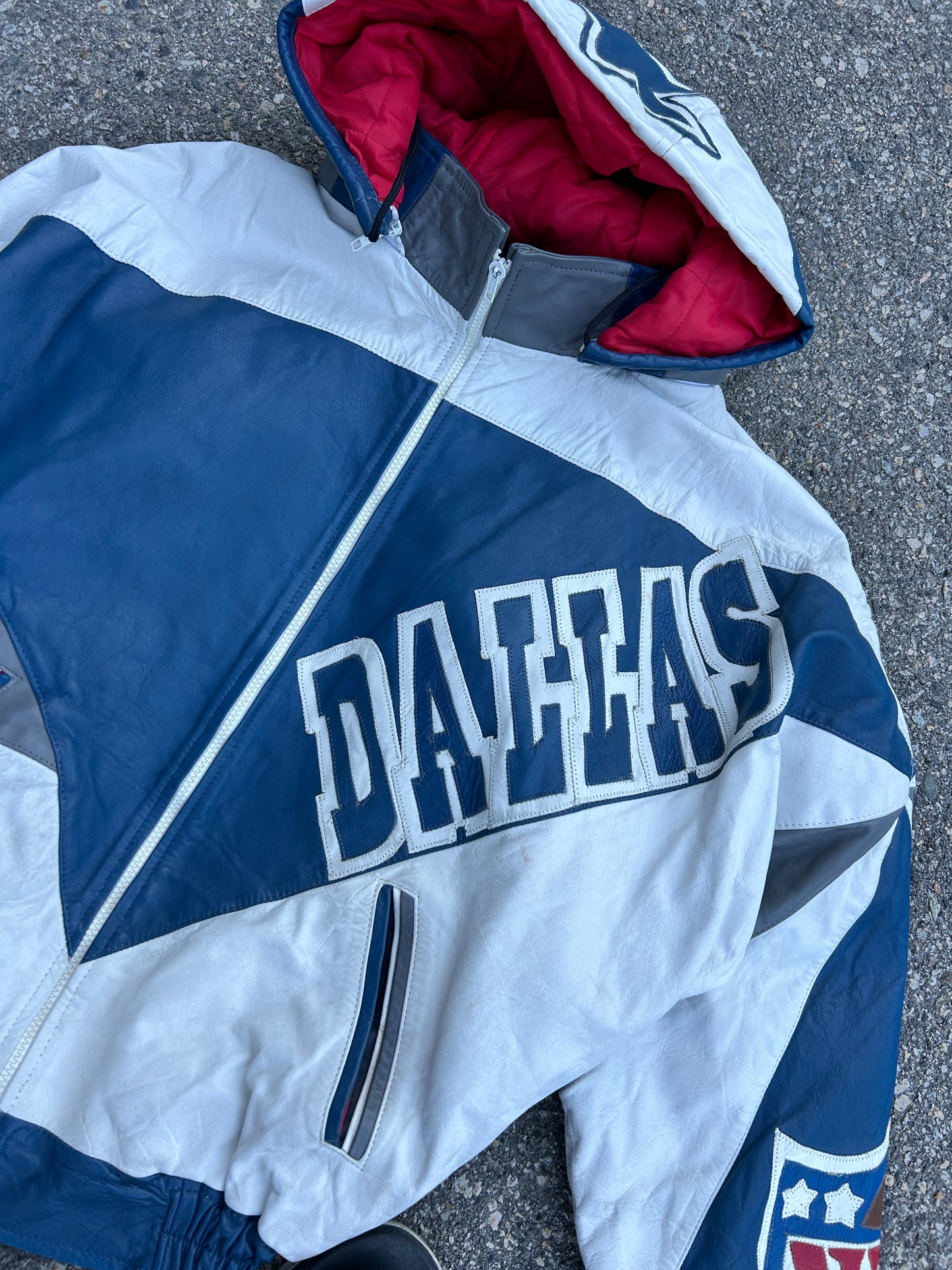 Vintage Dallas Cowboys Cinched Leather Jacket (M/L)