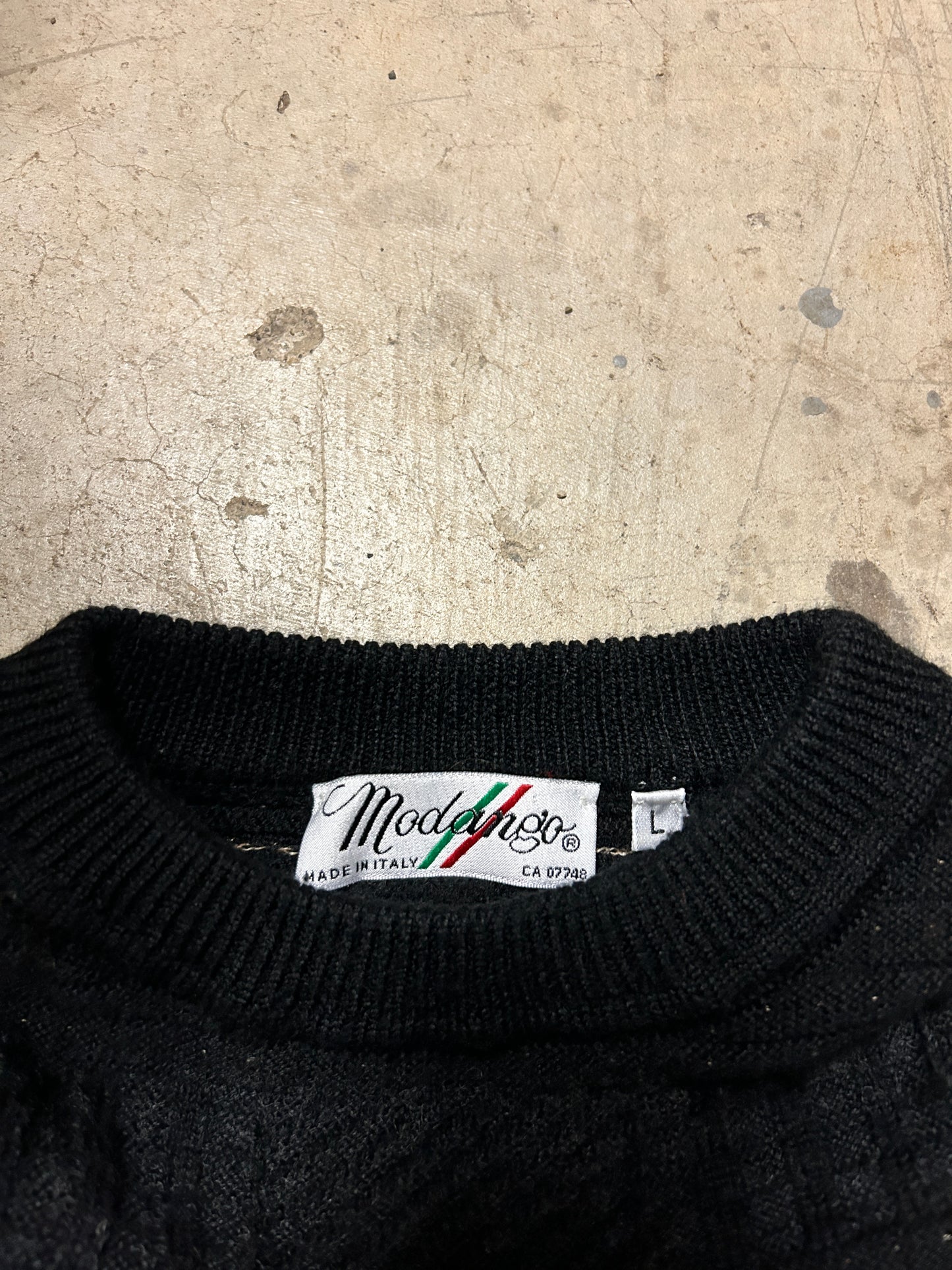 Vintage Mondango Black Striped Knit (fits M)