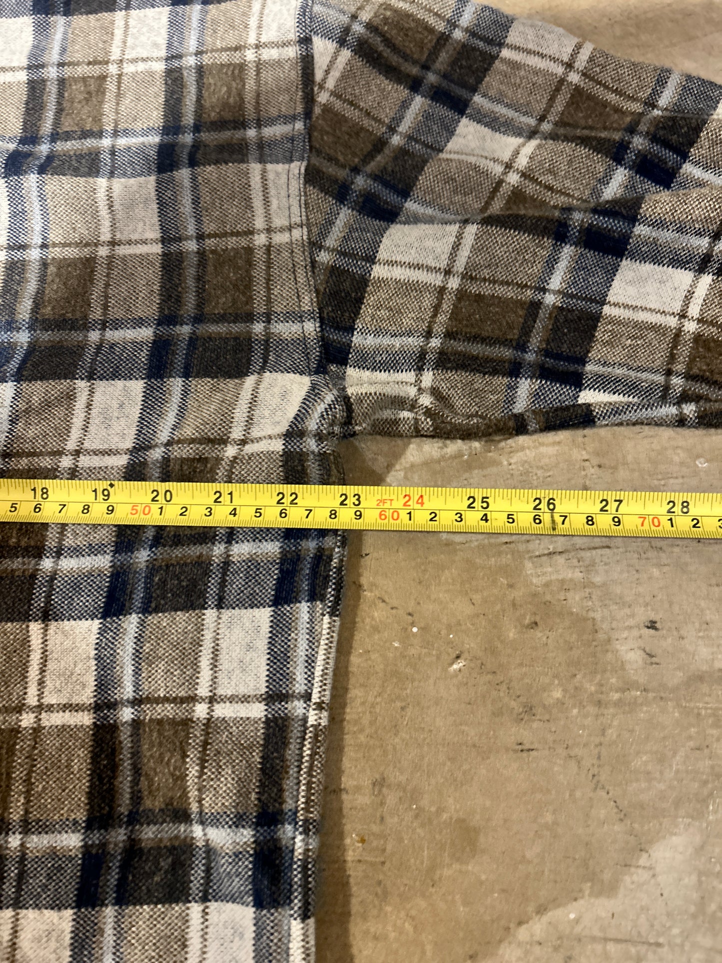 Vintage Flannel Collared Cotton Acrylic Shirt (XL)