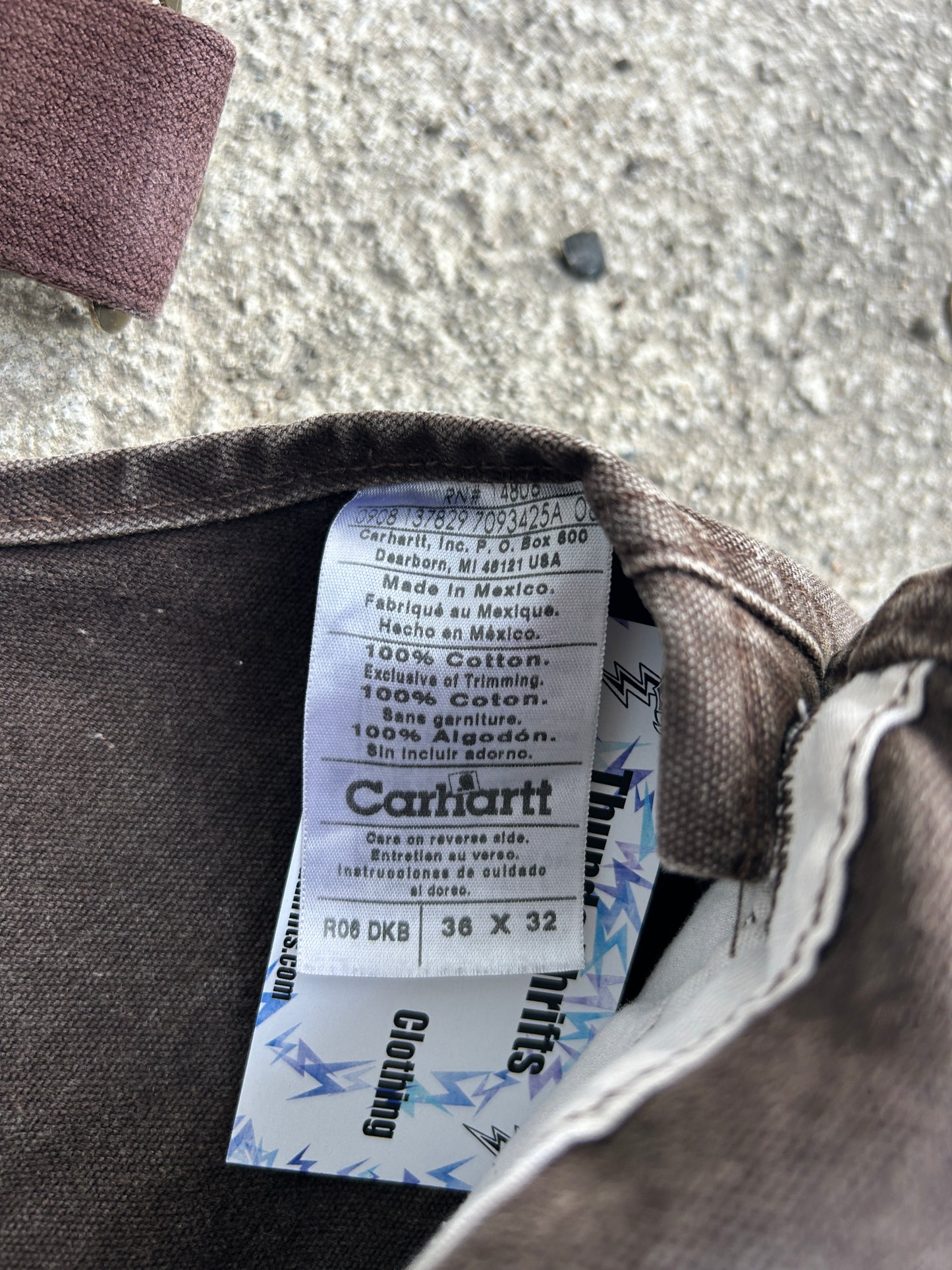 Faded Brown Carhartt Double Knee Overalls (36x32)
