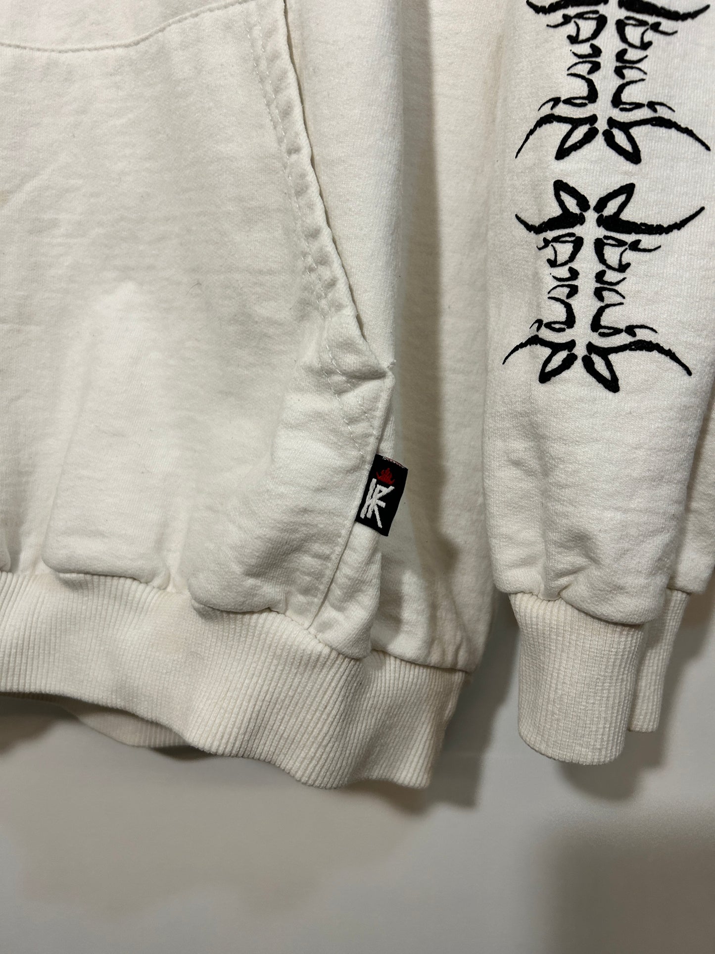 Vintage Cyber Sigil Textured Print Hoodie (M)