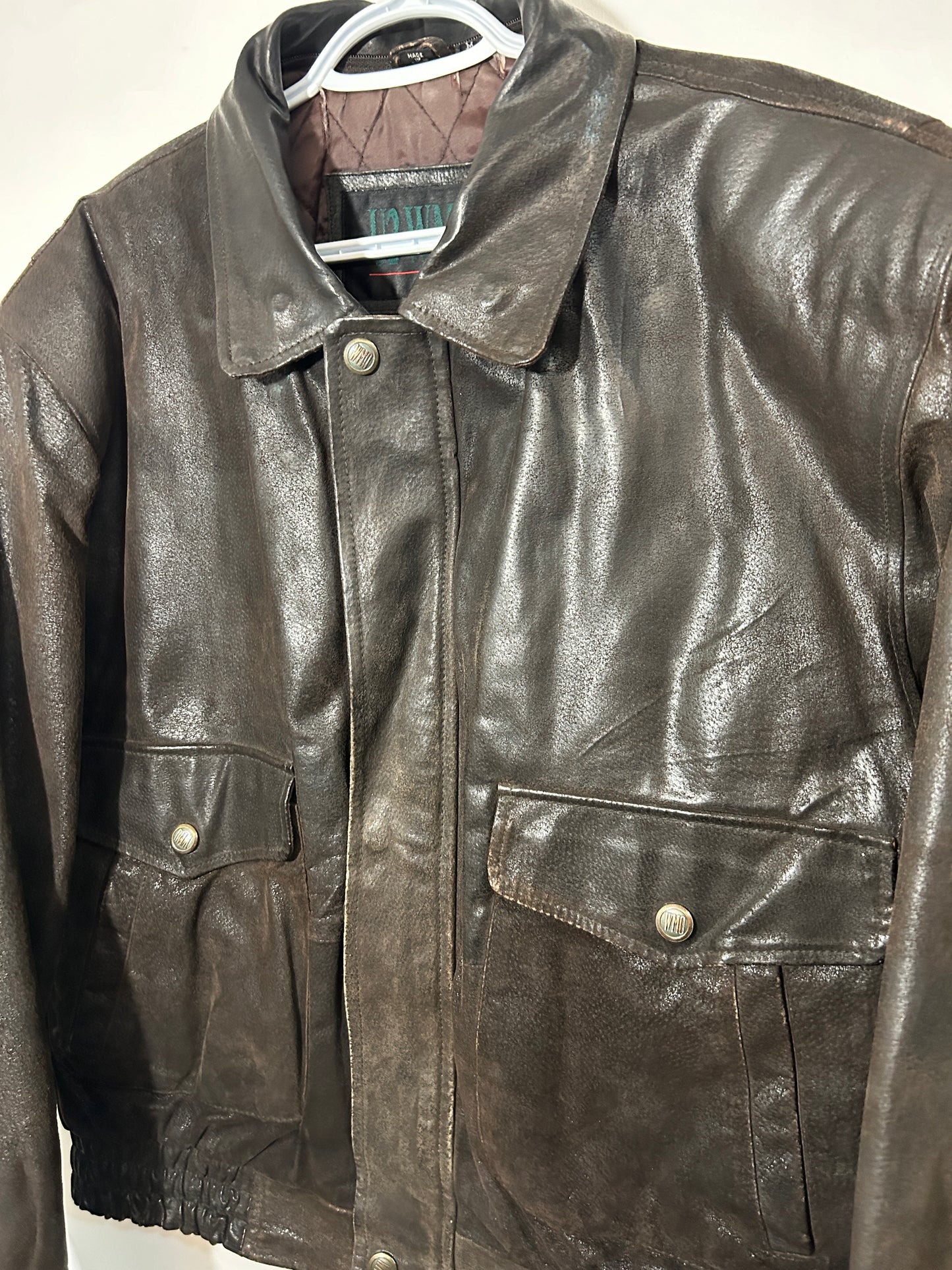 Vintage U2 WMO Faded Leather Jacket (fits L)