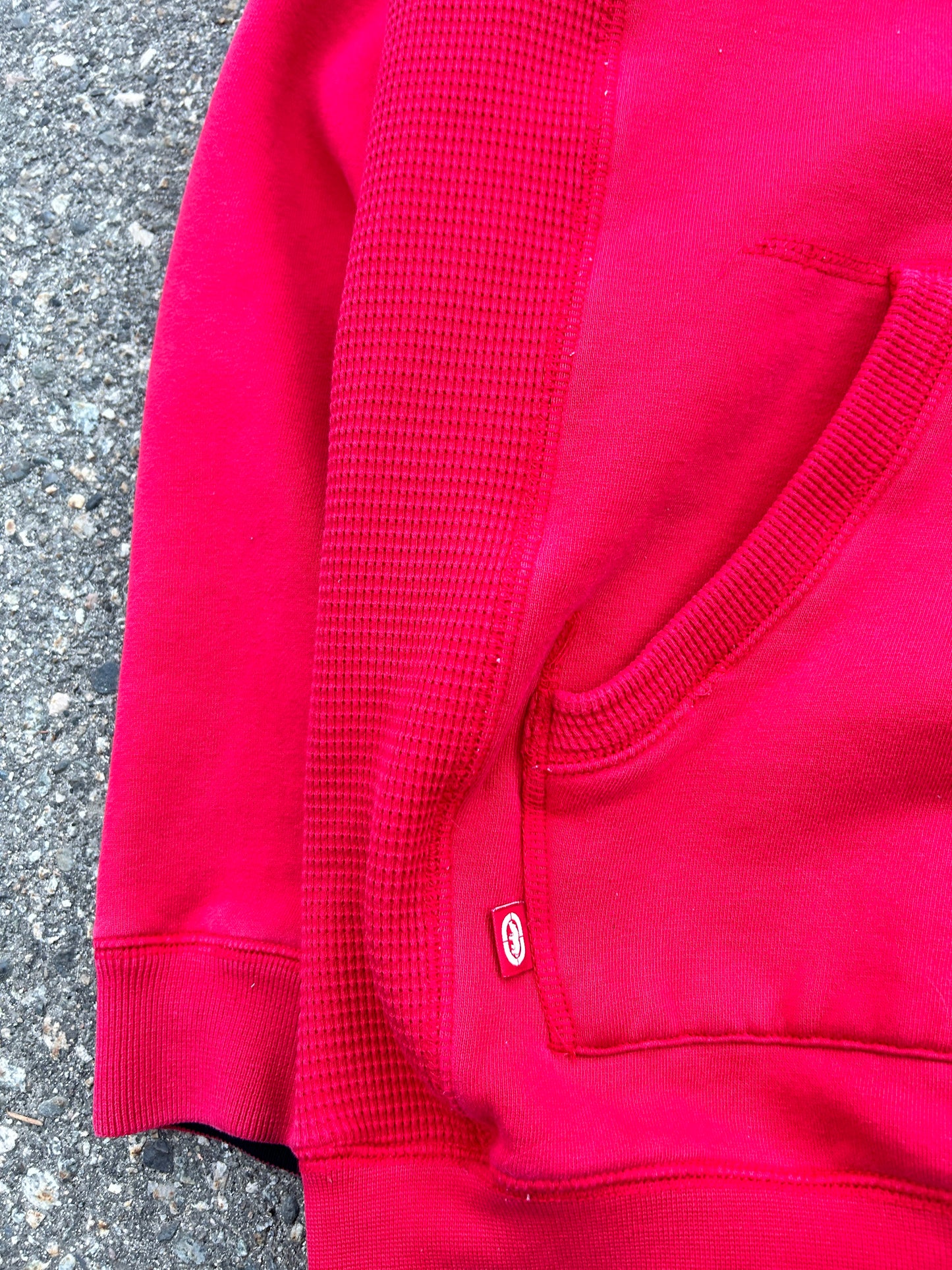 Y2K Red Waffle Lined Ecko Hoodie (L)