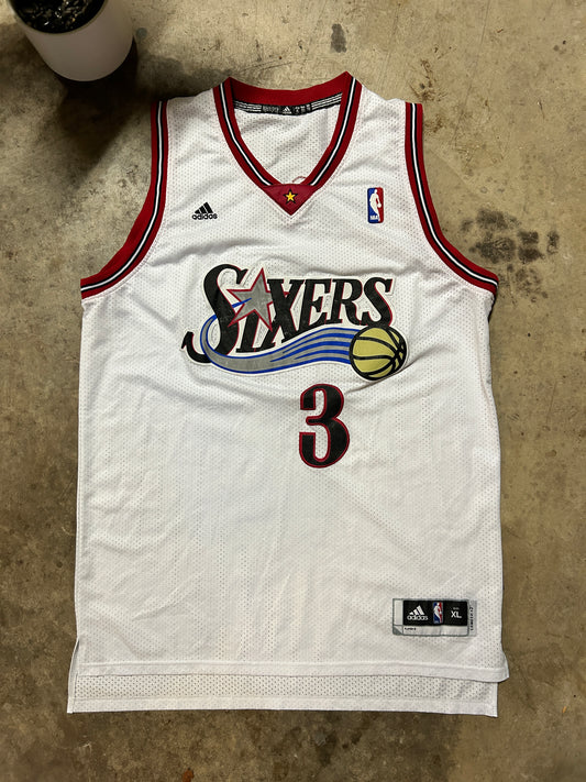 Adidas Allen Iverson White Sixers Jersey (XL)