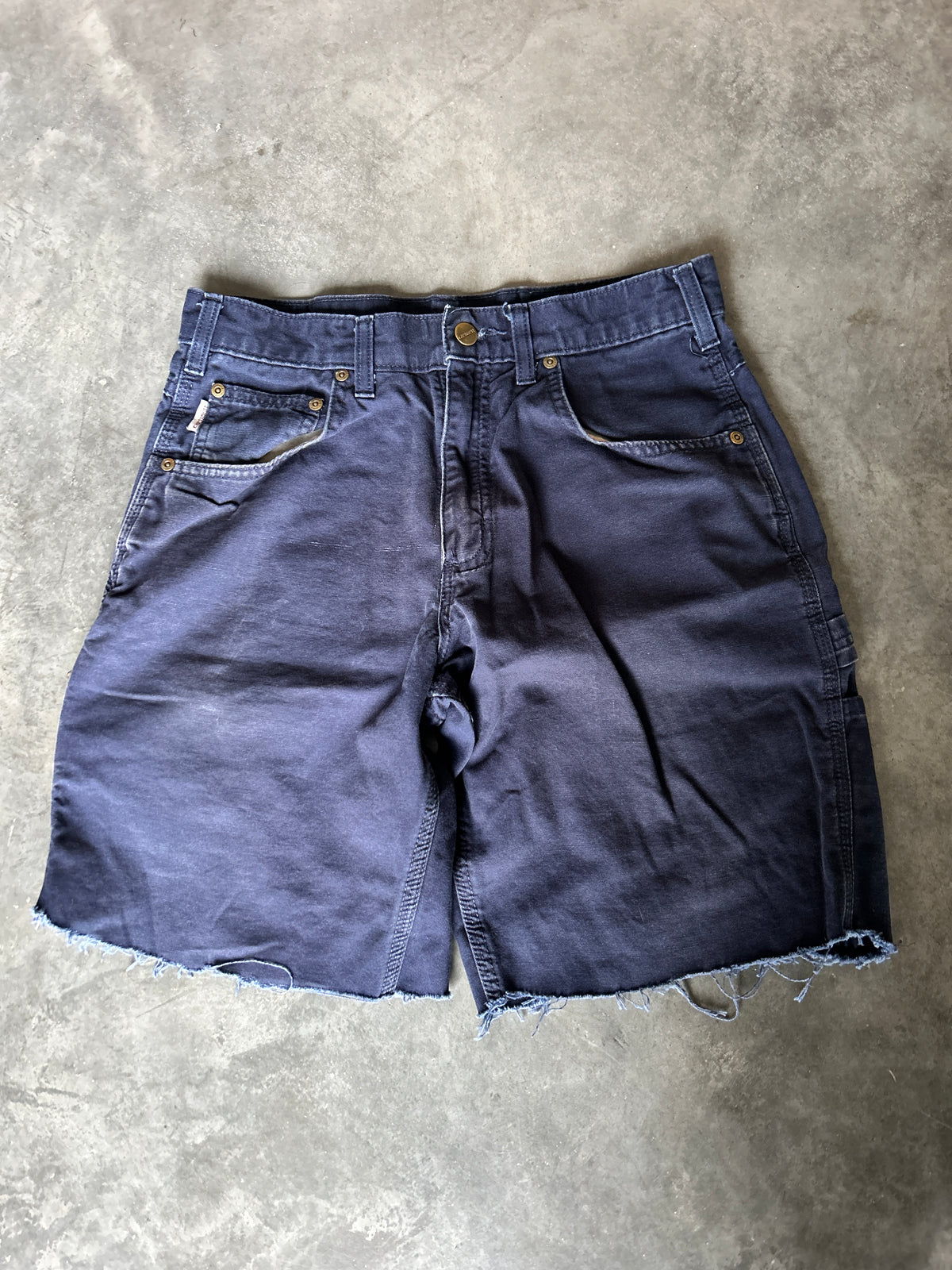 Navy Blue Carhartt Cutoff Shorts (31W)
