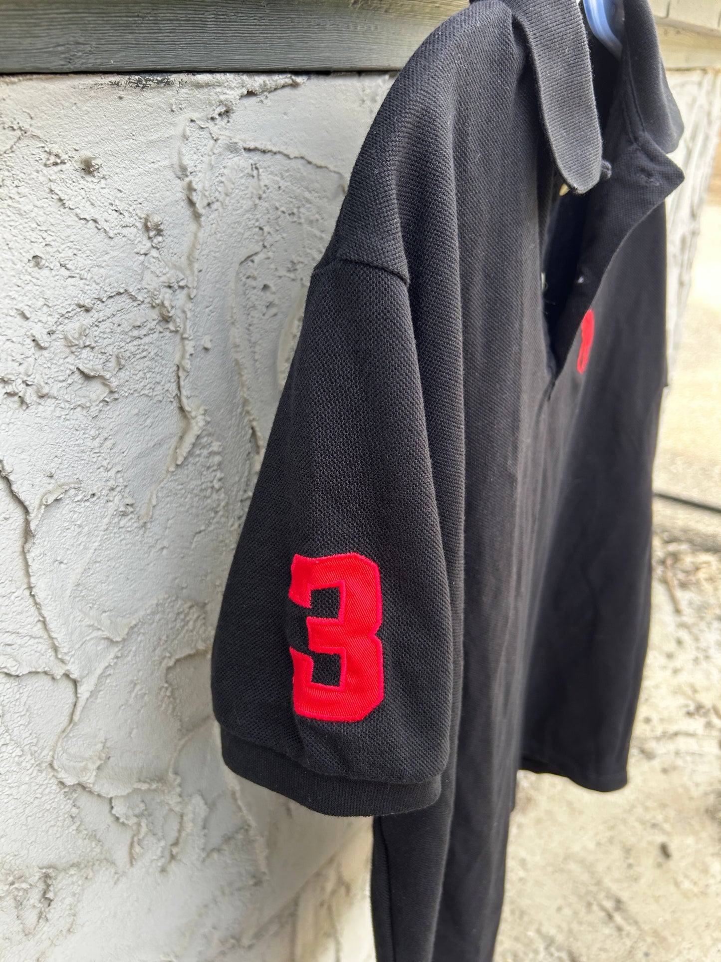 Vintage Big Logo Black Polo Shirt (XL)