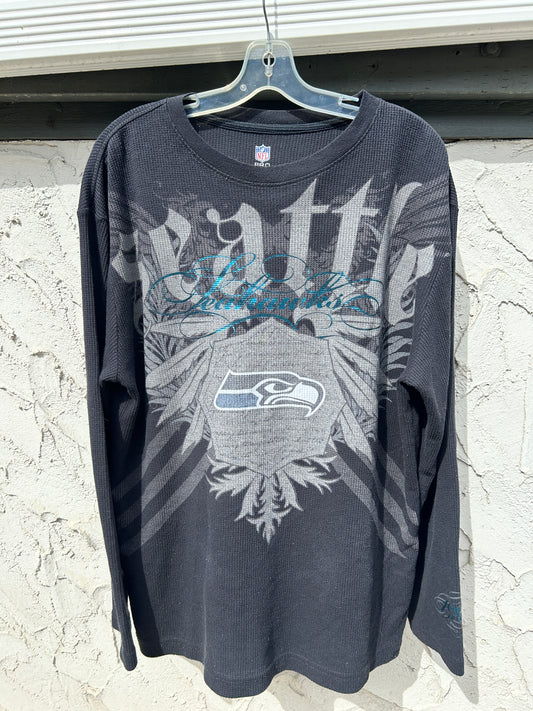 Y2K Seattle Seahawks Black Thermal (XL)