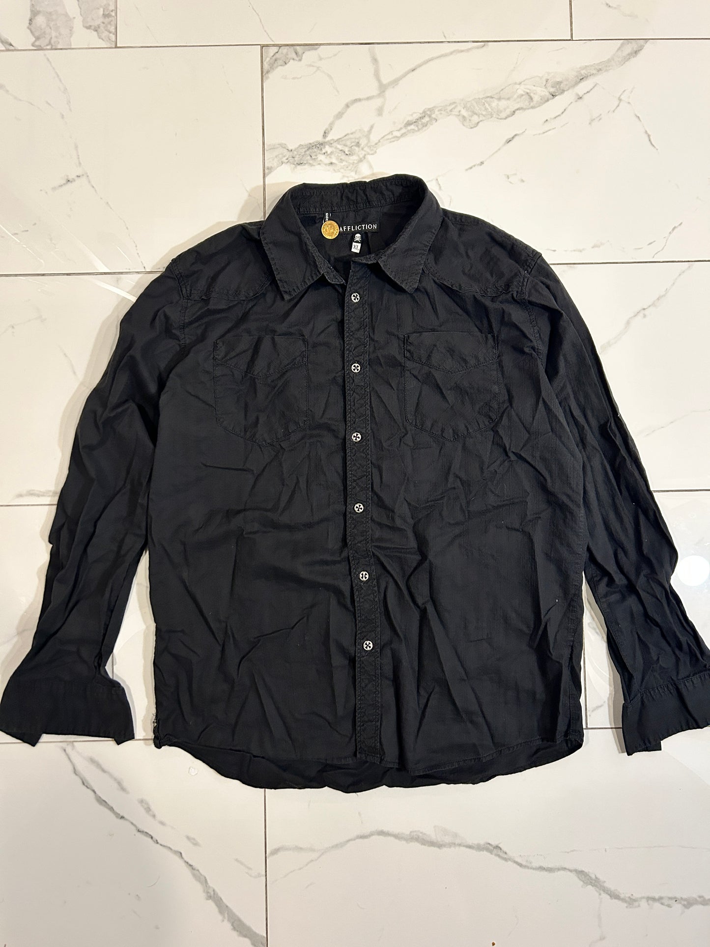 Black Out Affliction Button Up (XL)