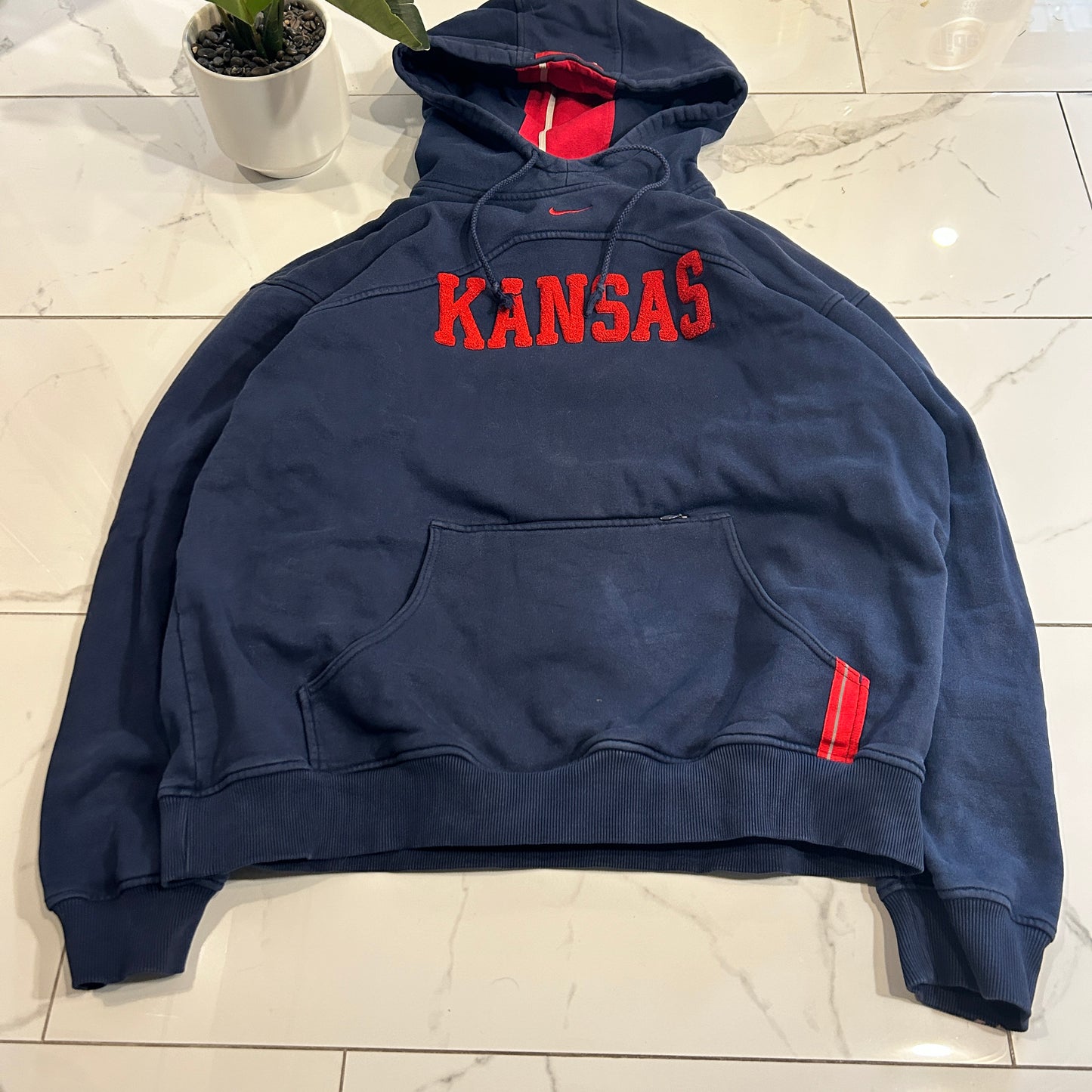 Vintage Nike Center Check Kansas Hoodie (L)