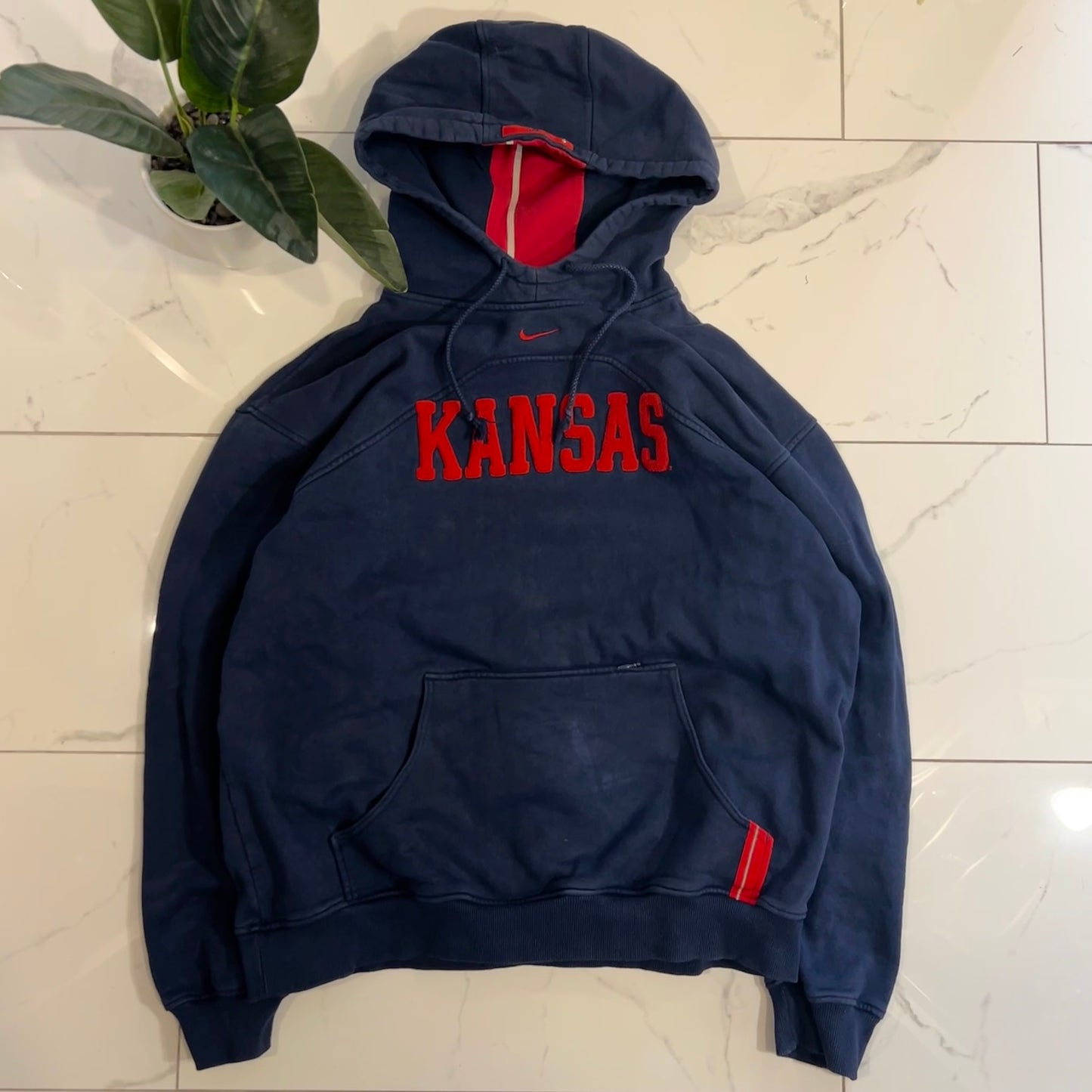 Vintage Nike Center Check Kansas Hoodie (L)