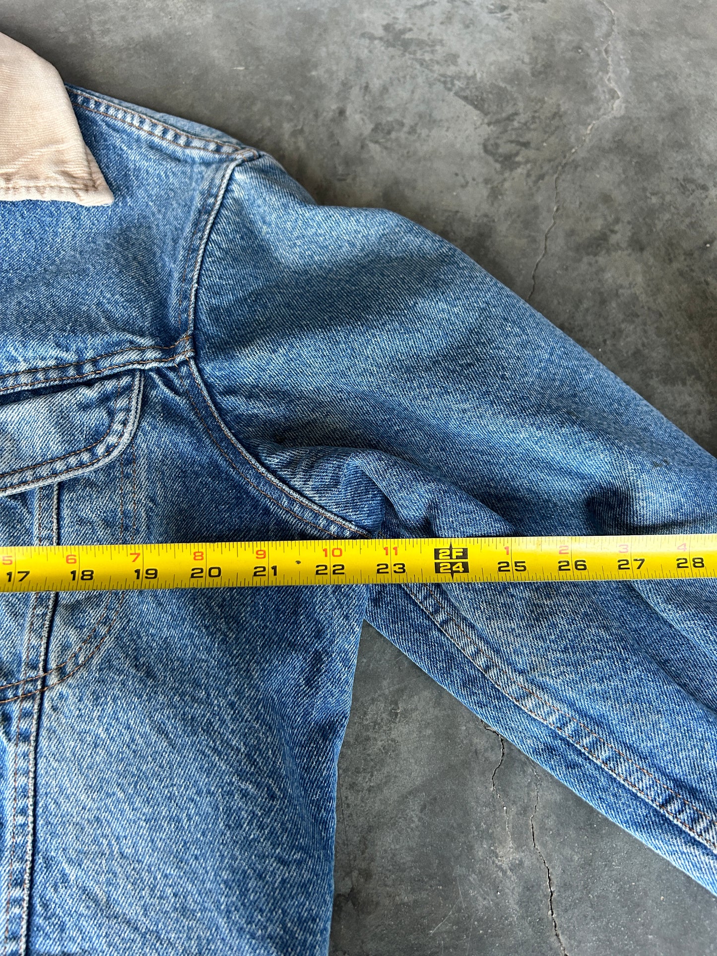 Vintage Blue Bay Jean Company Blanket Lined Denim Jacket (M)