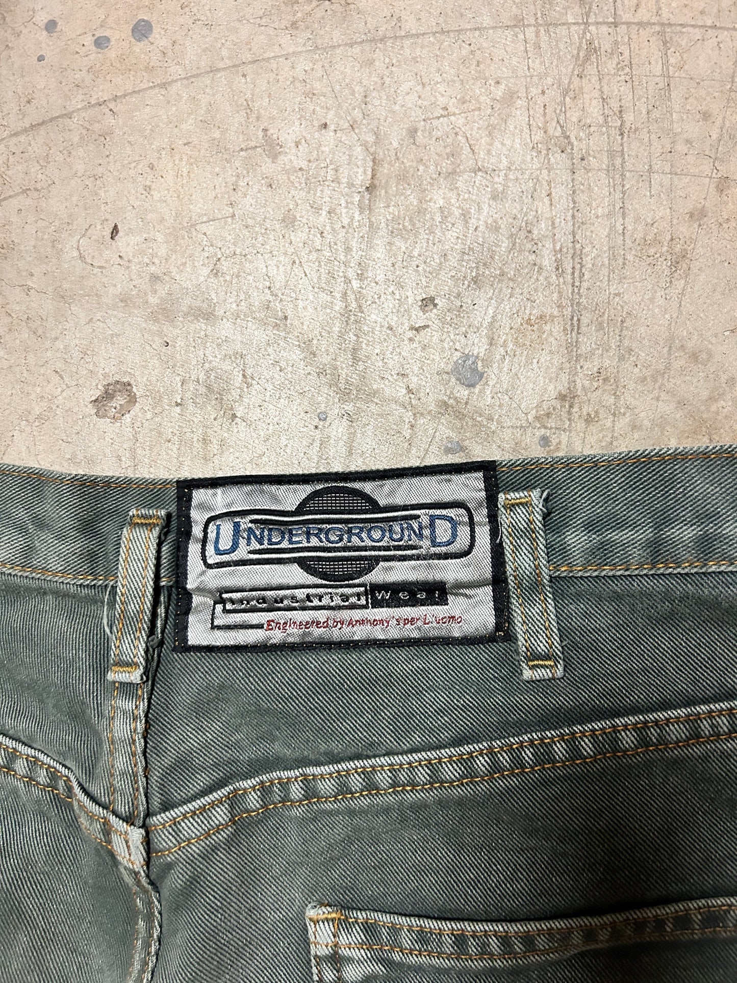 Vintage Underground Green Loose Jeans (34x32)