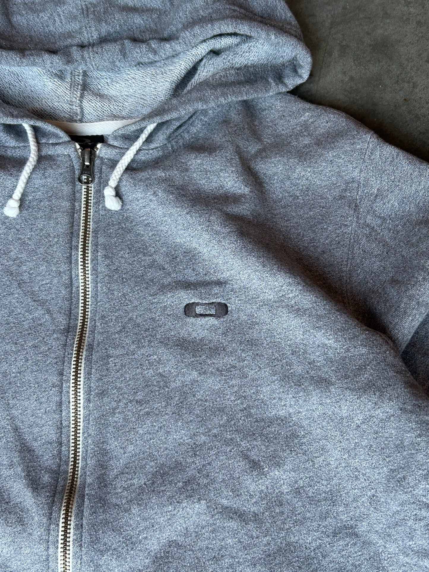 Y2K Oakley Software Heather Grey Zip Hoodie (S)