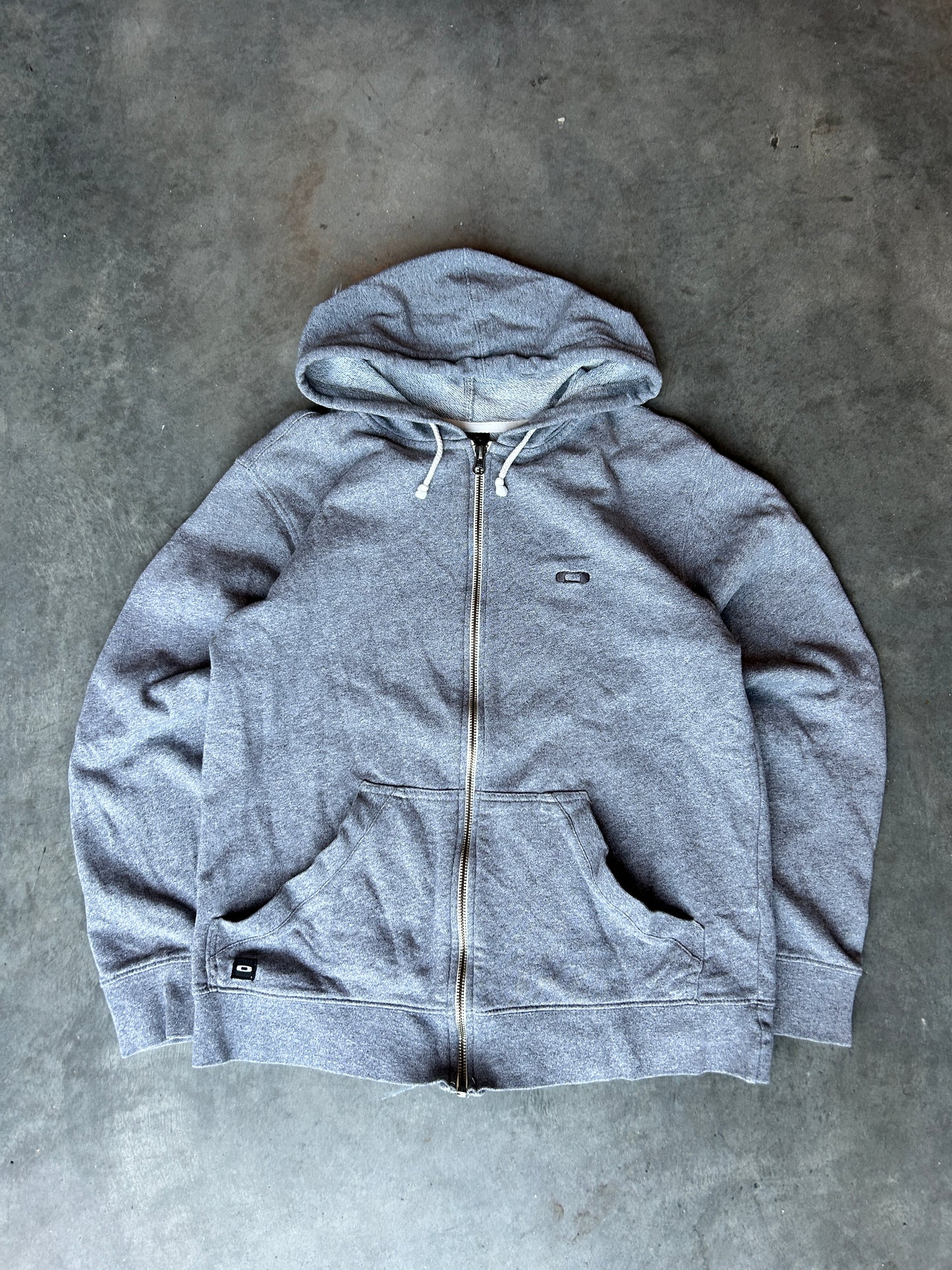 Y2K Oakley Software Heather Grey Zip Hoodie (S)