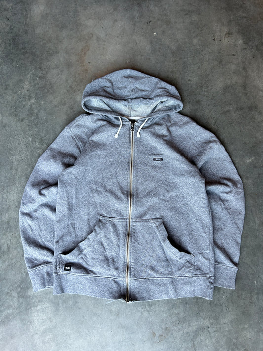 Y2K Oakley Software Heather Grey Zip Hoodie (S)