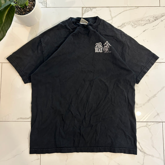 Vintage Old Guys Rule Biker Tee (L)