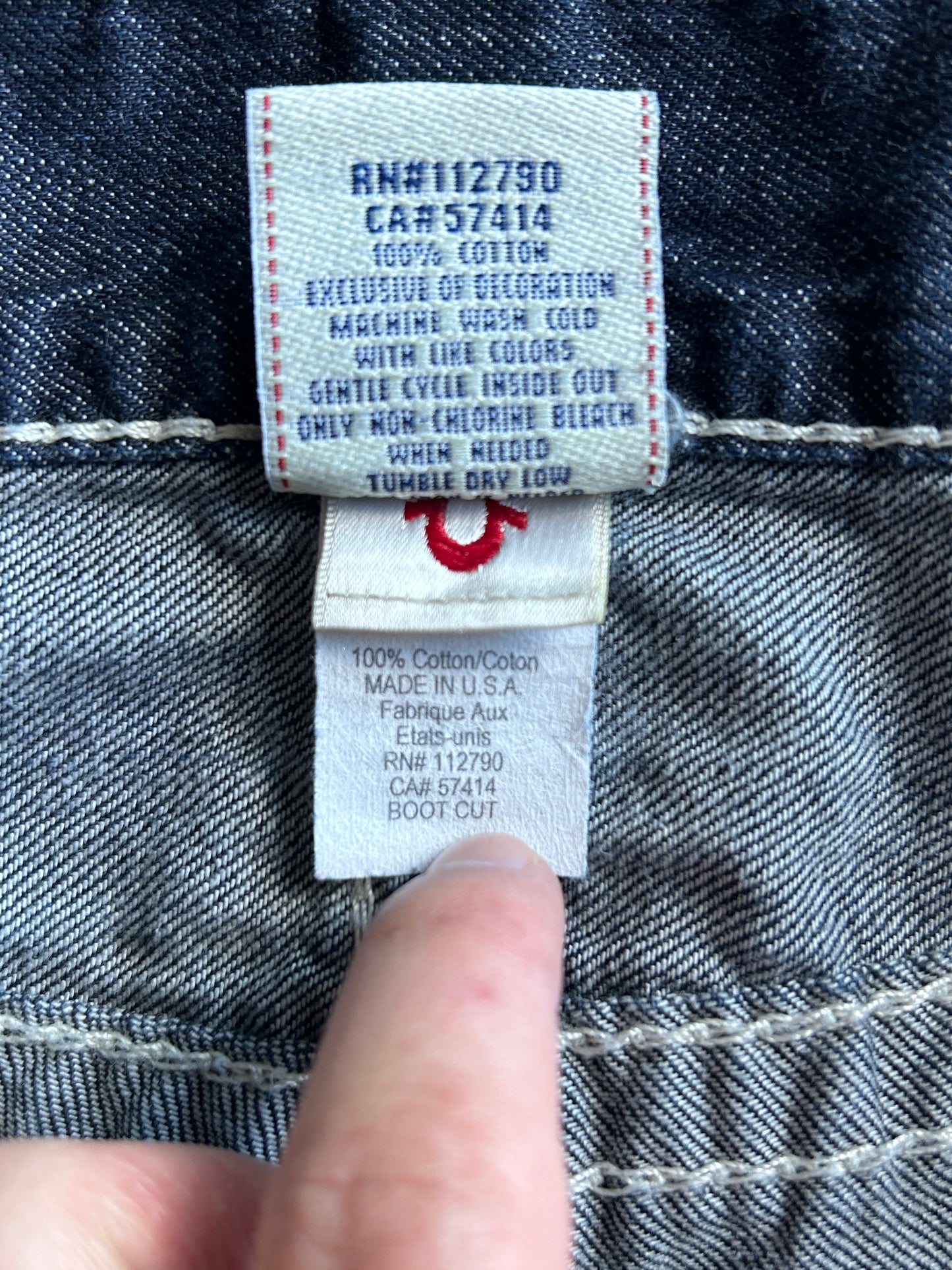 Y2K Dark Wash True Religion Flare Jeans (34W)