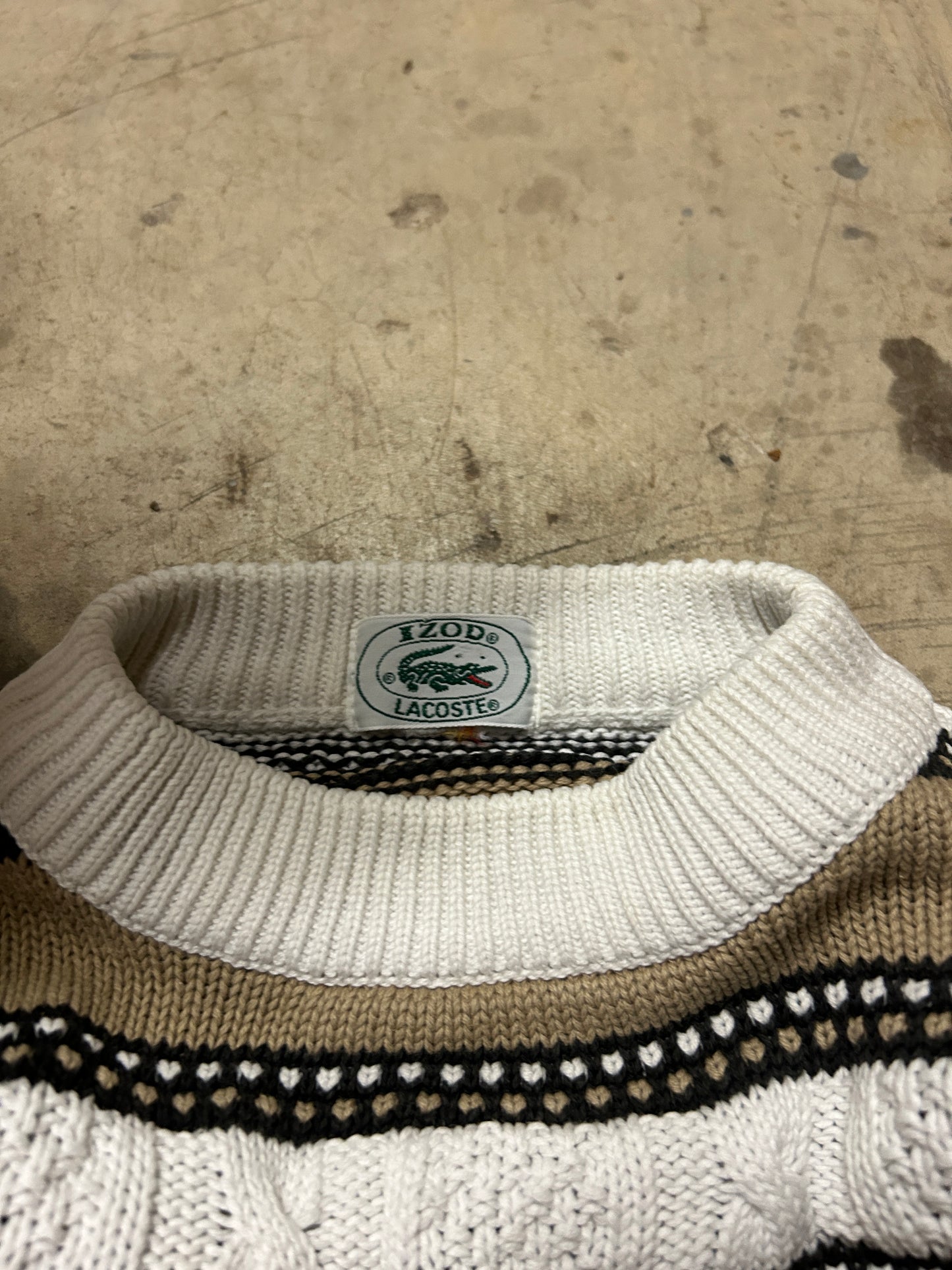 Izod x Lacoste Striped Knit Sweater (M)