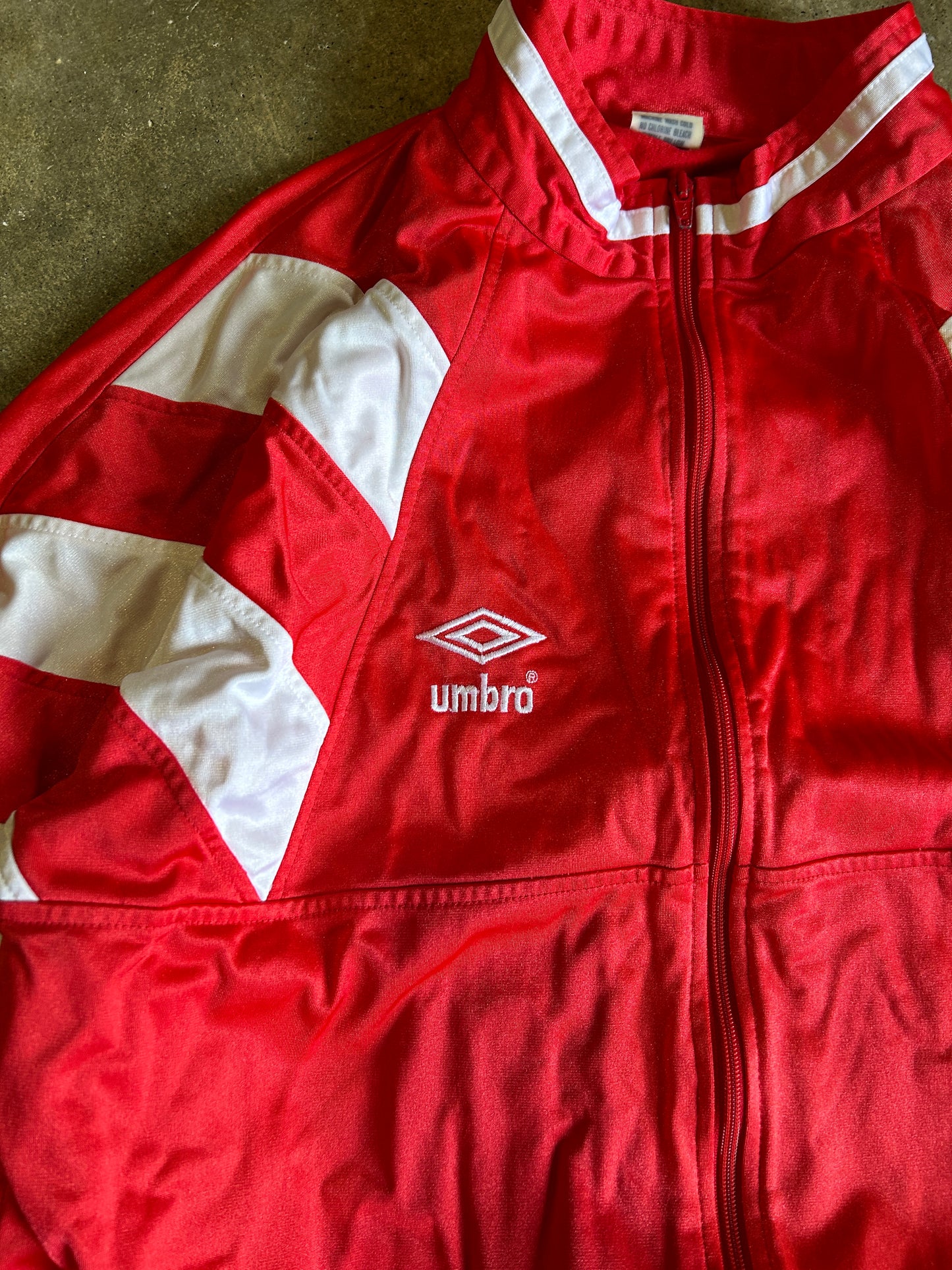 Vintage Umbro Red Nylon Track Jacket (L)